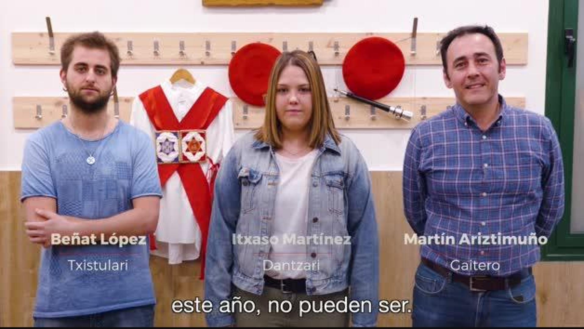 Vídeo: Desde la Comparsa, La Pamploneasa y dantzaris y txistularis recuerdan que este año no habrá Sanfermines