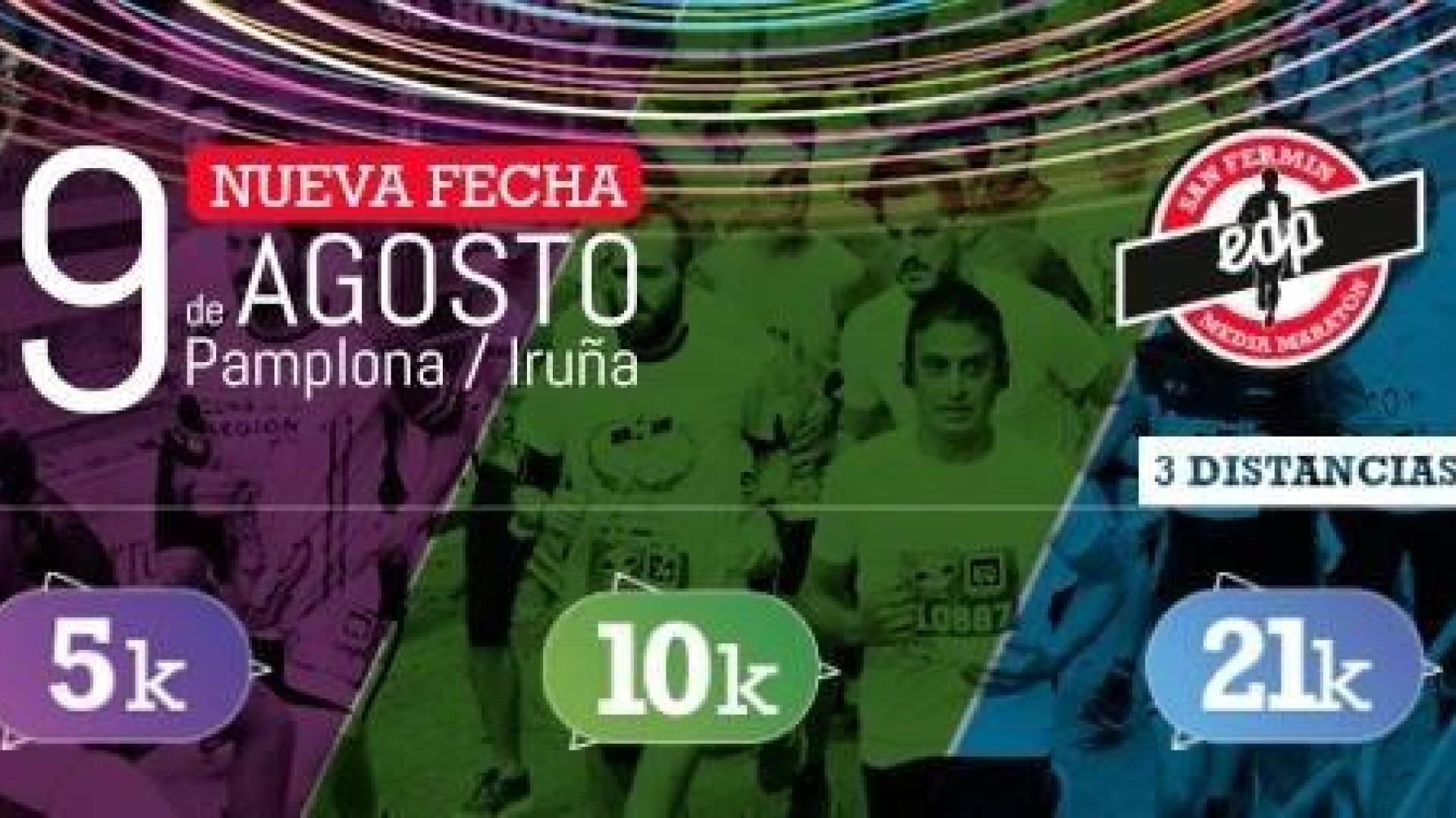La EDP San Fermín Media Maratón se celebrará el domingo 9 de agosto en Pamplona