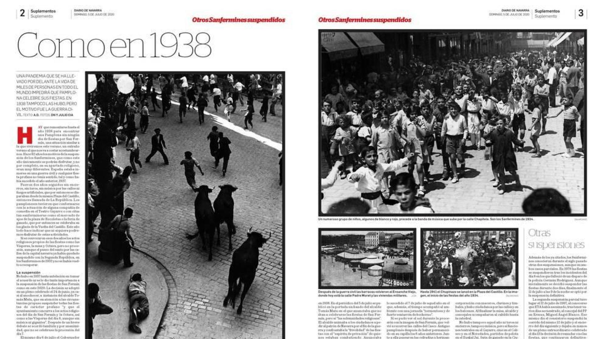 Imagen de algunas de las páginas del suplemento que entrega este domingo Diario de Navarra.