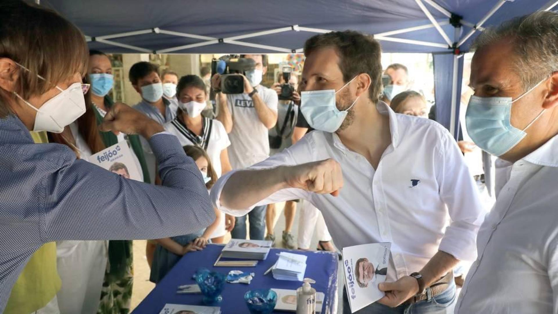 Acto del Partido Popular con Pablo Casado en Cambados, Pontevedra.