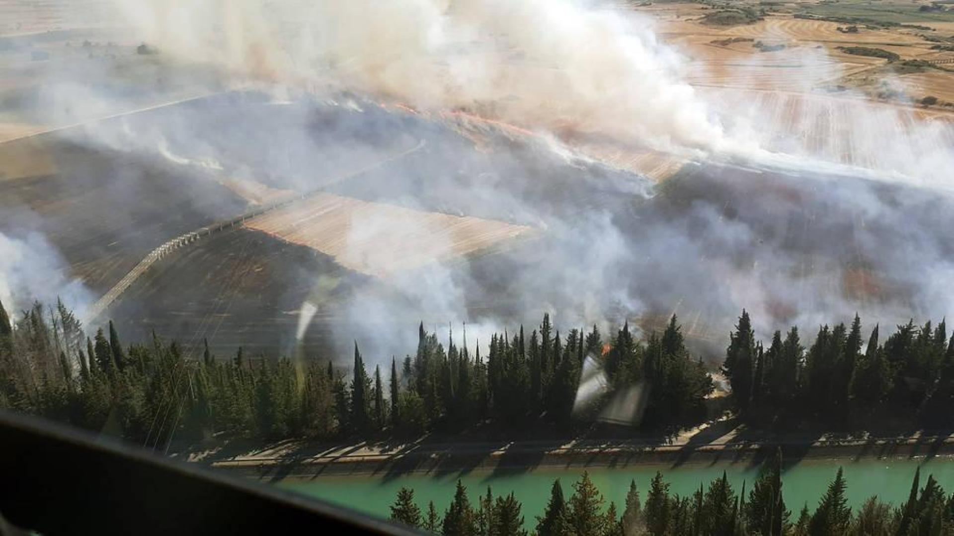Un incendio quema 24 hectáreas de terreno en Cáseda