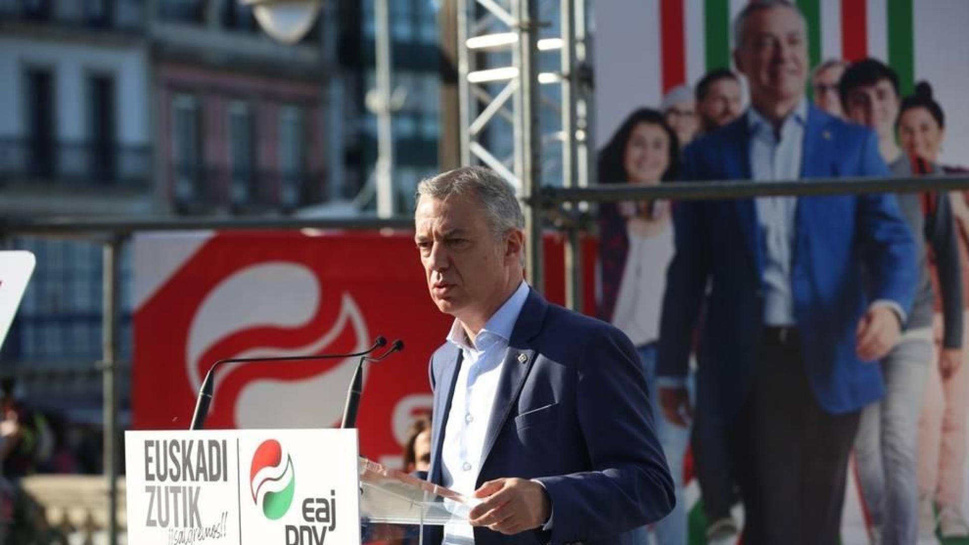 Urkullu, en un acto electoral en Lekeitio.
