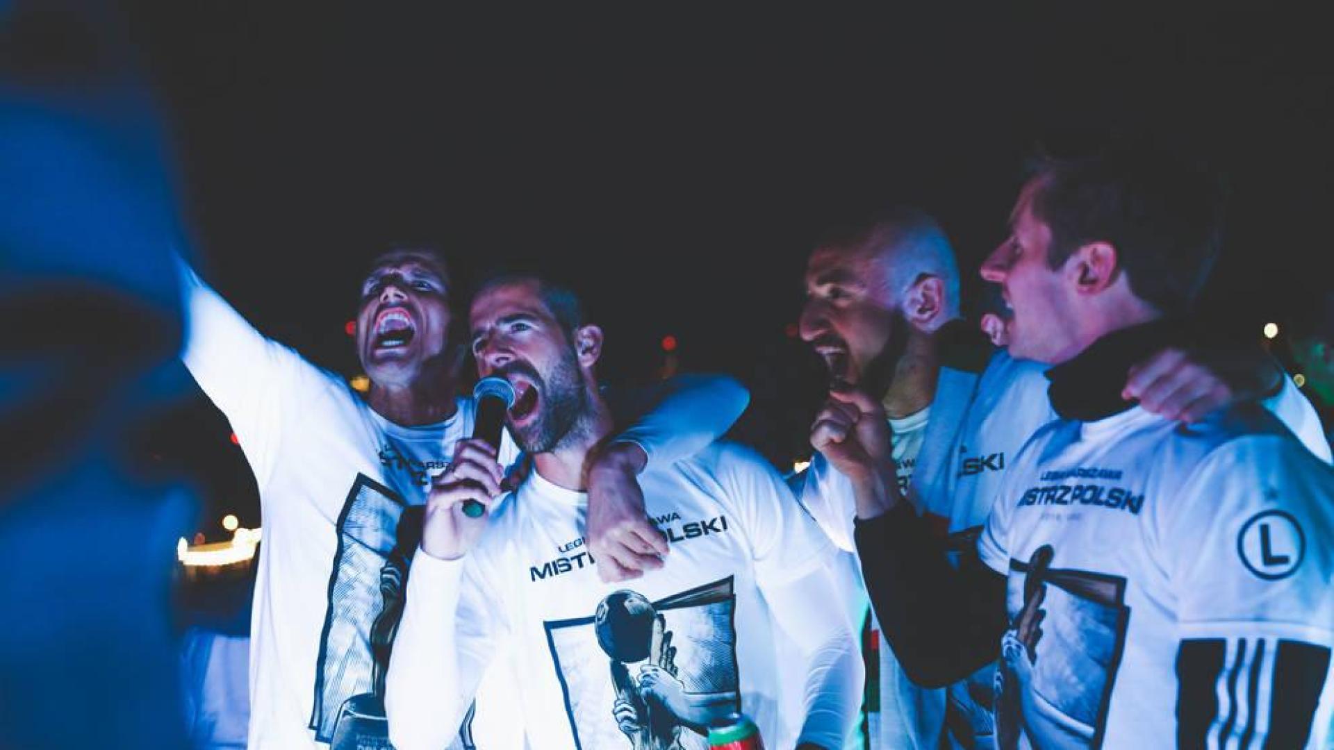 Celebración del título de liga del Legia Varsovia.