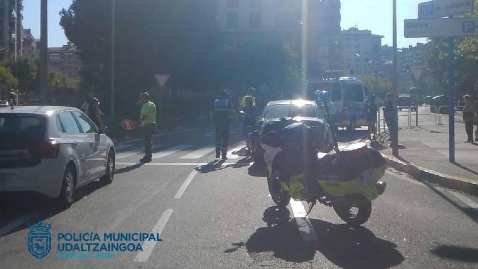 Herido un hombre 86 años atropellado en Pamplona