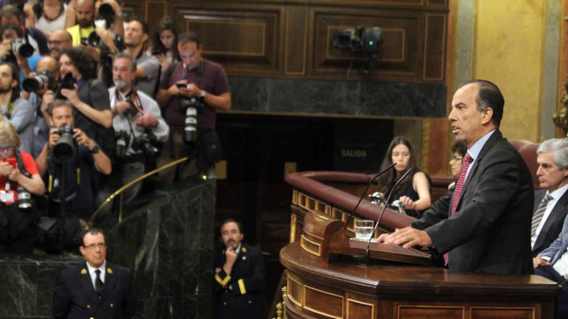 El diputado de UPN Carlos García Adanero, en una de sus intervenciones en el pleno del Congreso.