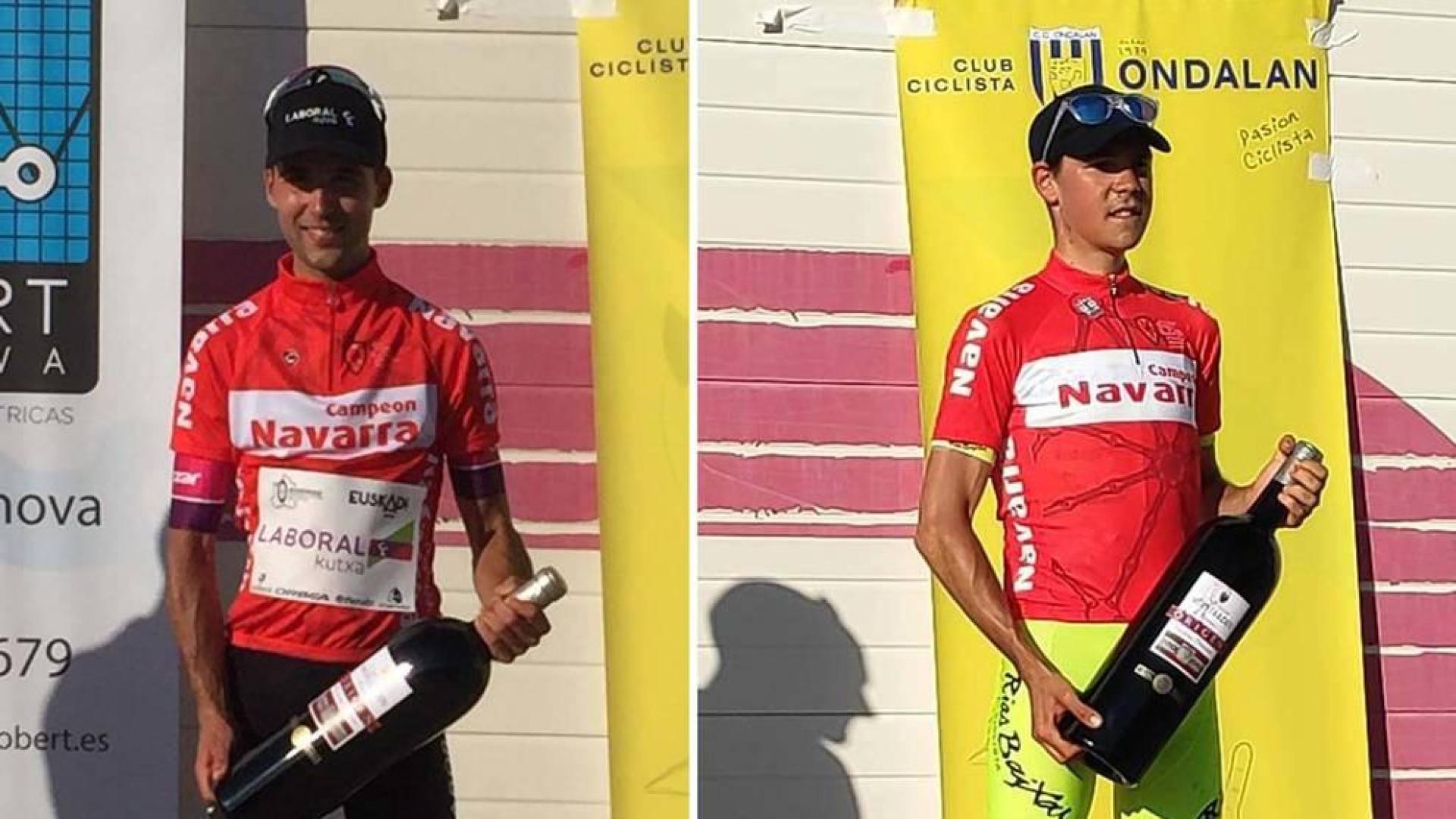 Asier Etxeberria, campeón sub 23, y Víctor Etxeberria, campeón elite del campeonato navarro de aficionados