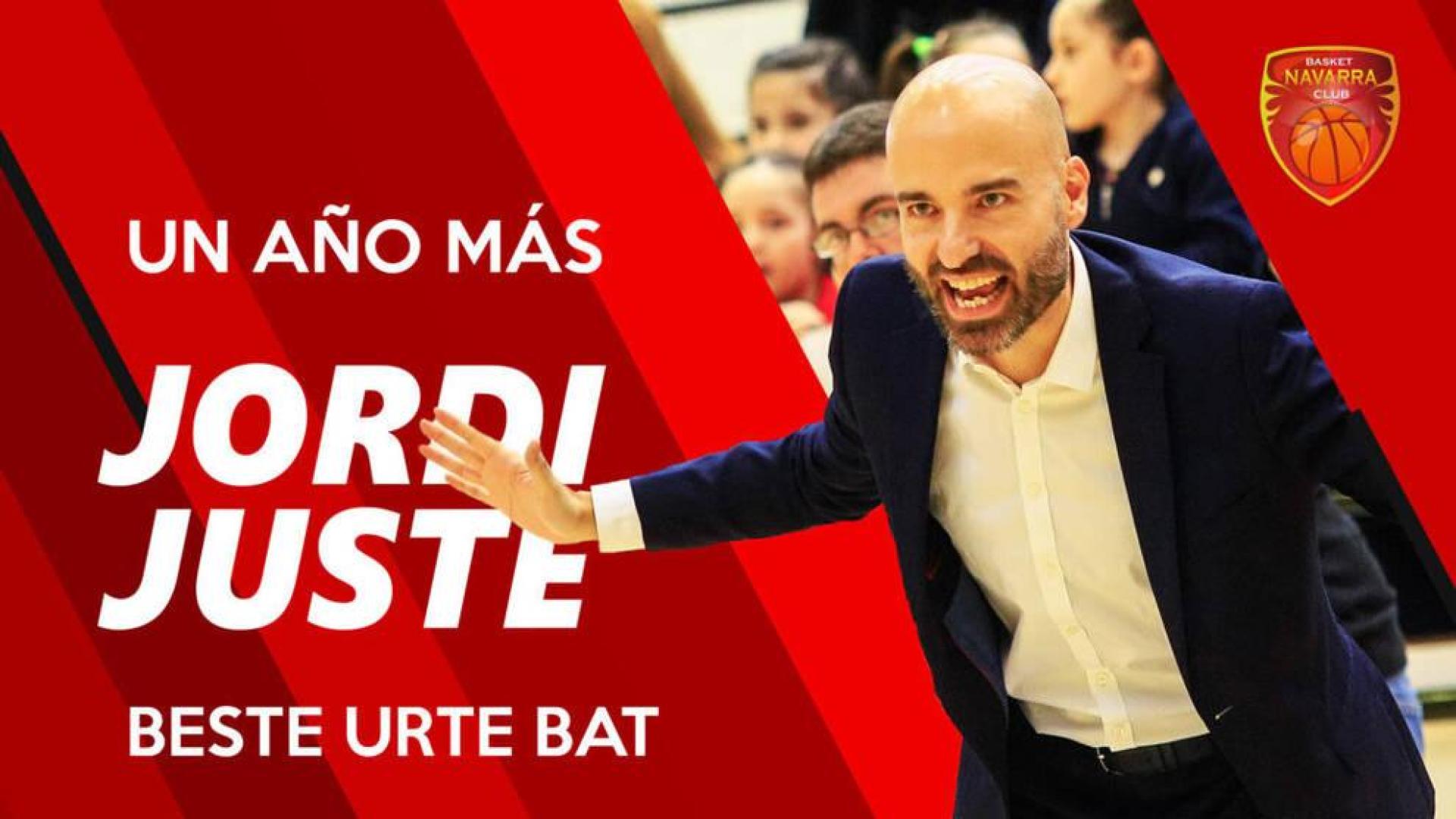 Jordi Juste seguirá al frente del banquillo de Basket Navarra la próxima temporada