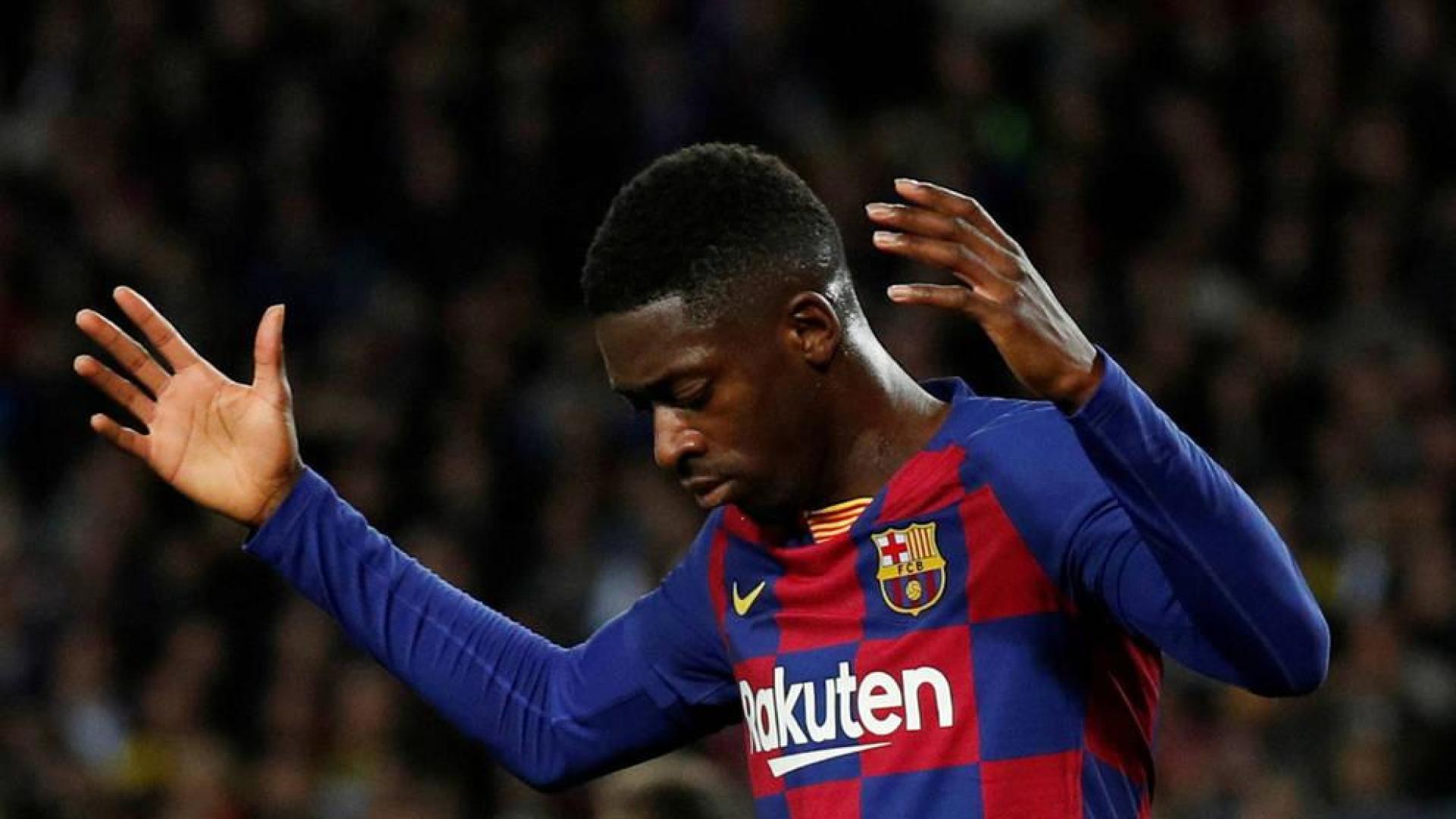 Dembélé, en un partido con el Barcelona.