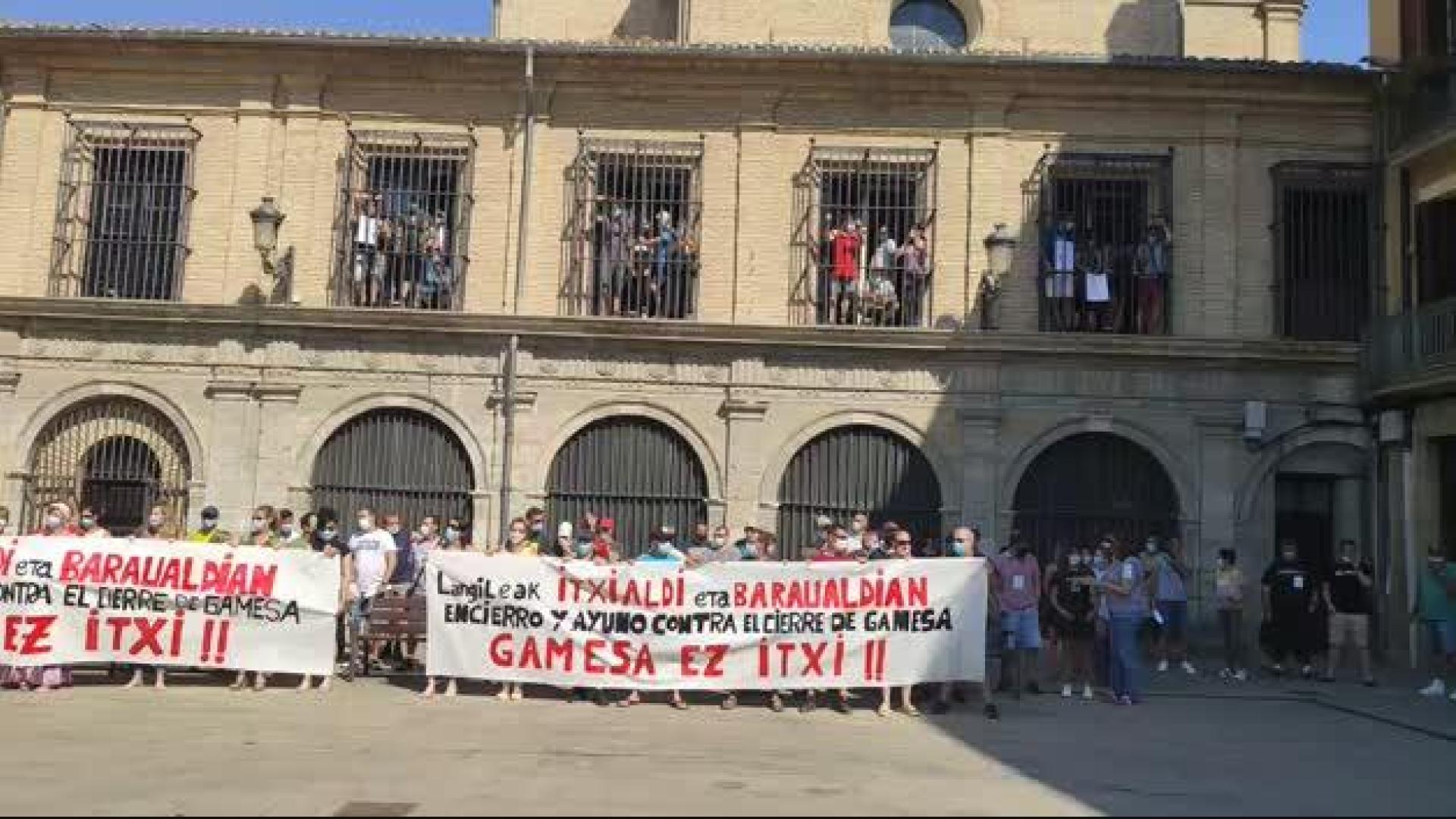 Los trabajadores de Siemens Gamesa se encierran en San Lorenzo
