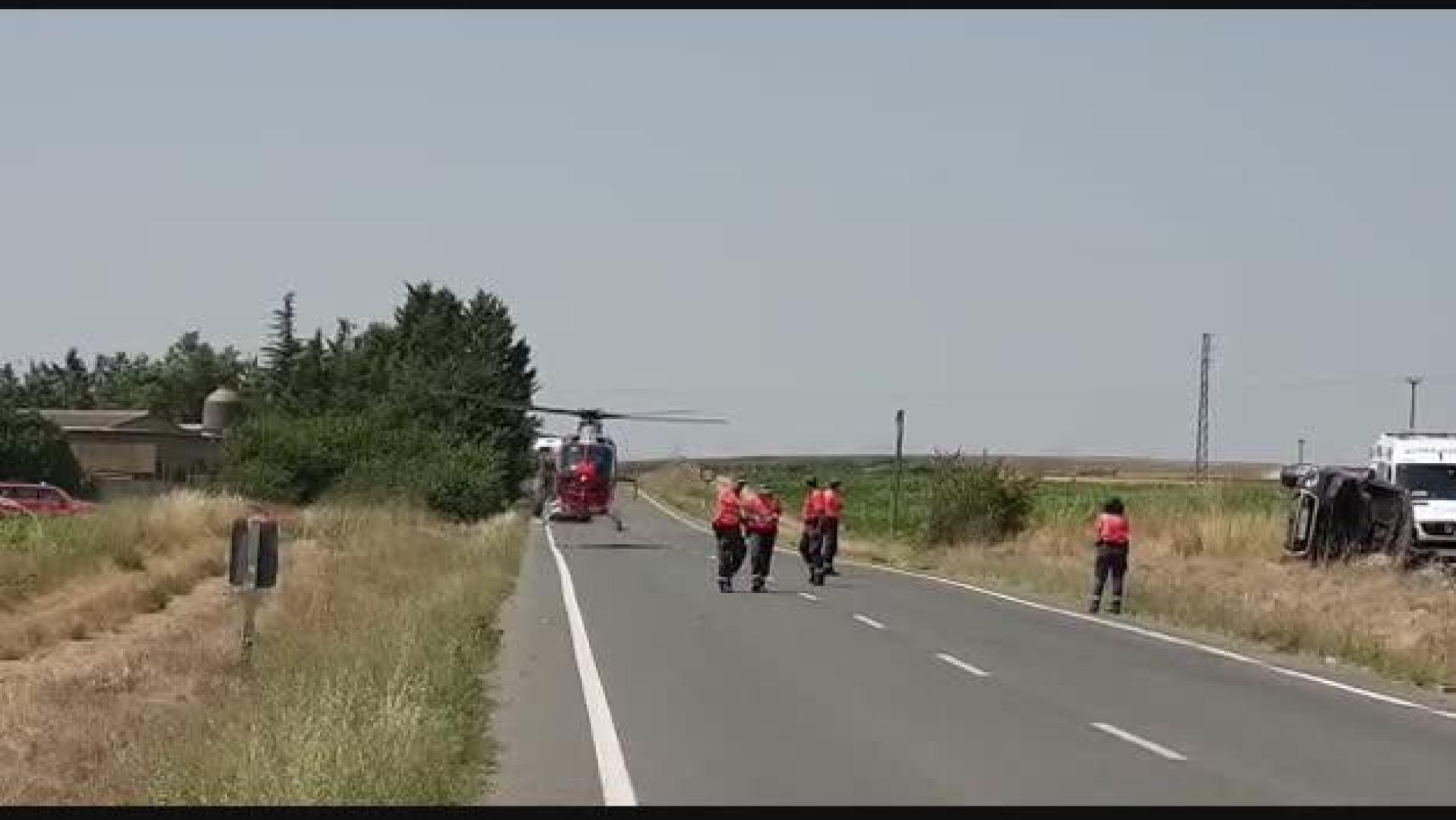 Vídeo: Traslado en helicóptero del joven herido en Cadreita