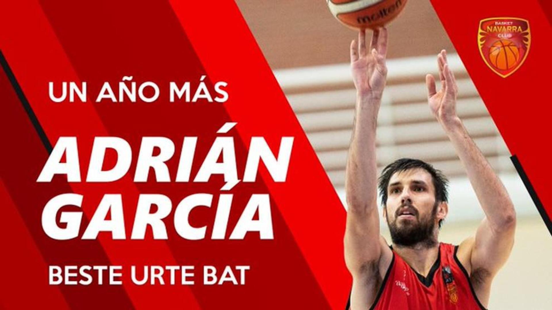Adrián García seguirá un año más en Basket Navarra