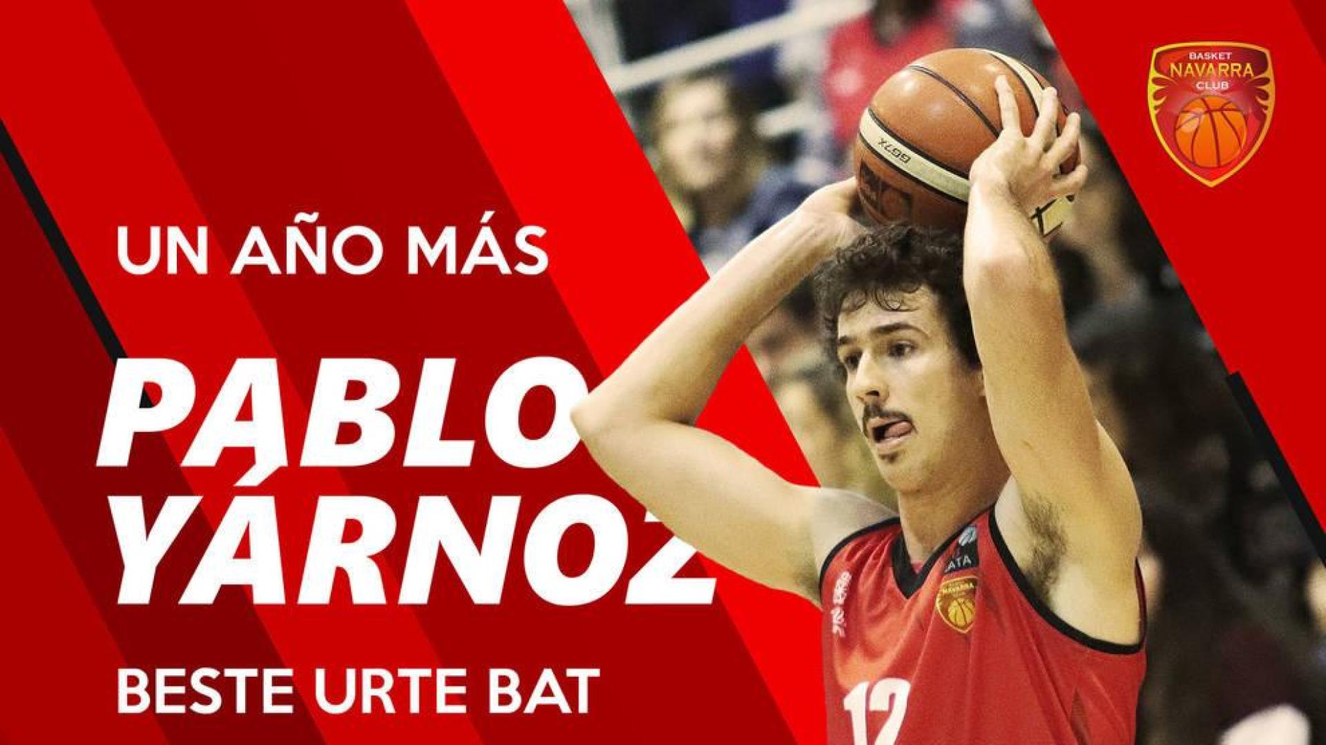 El navarro Pablo Yárnoz renueva con Basket Navarra