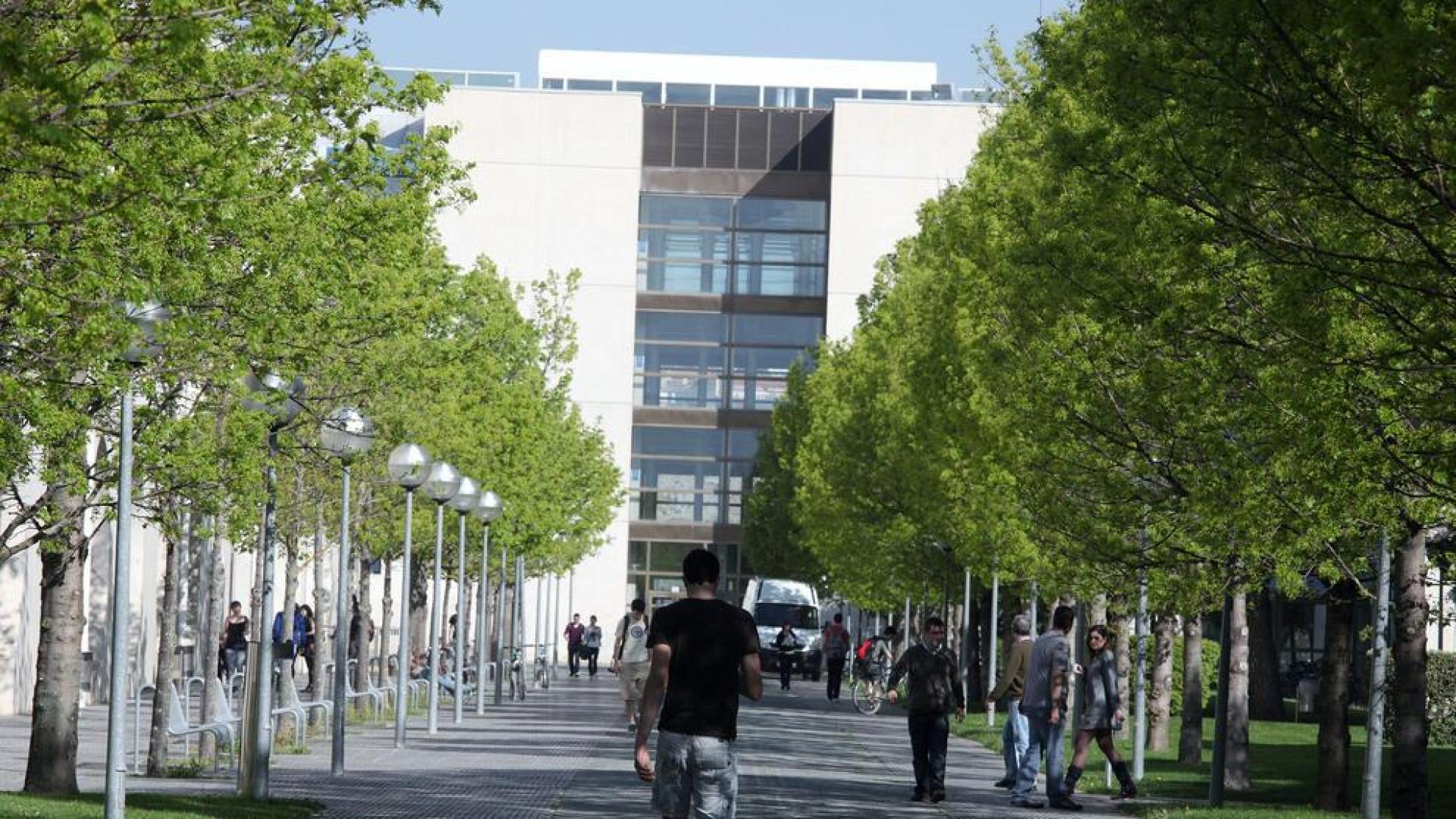 Estudiantes en el campus de la UPNA