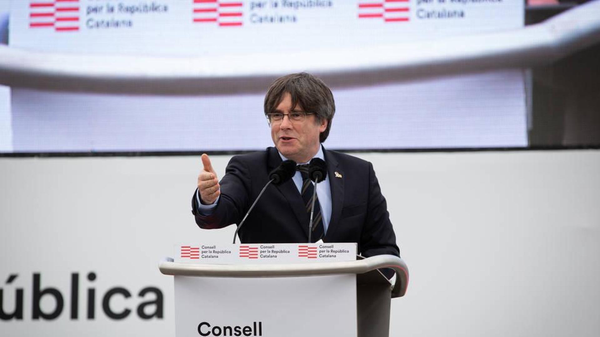 Puigdemont, en el acto en Perpignan.