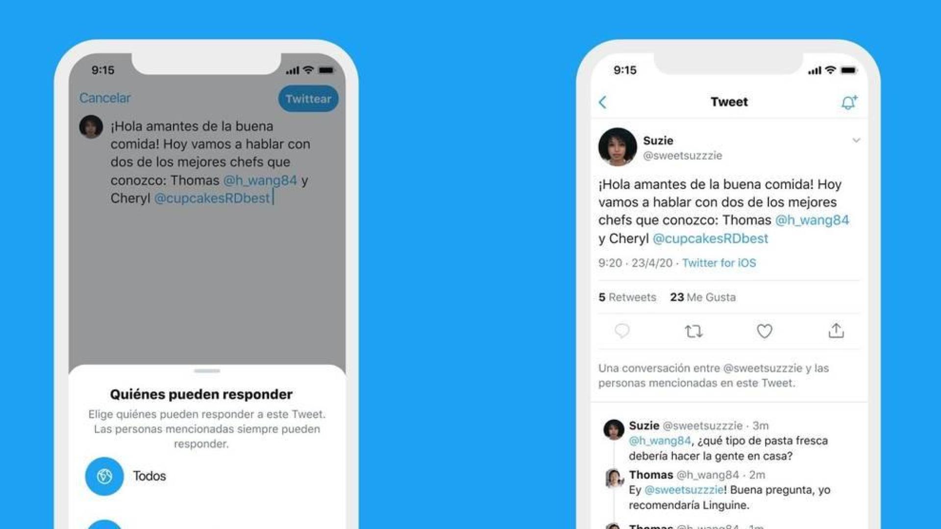 Twitter ya permite a los usuarios elegir quién puede responder a sus mensajes