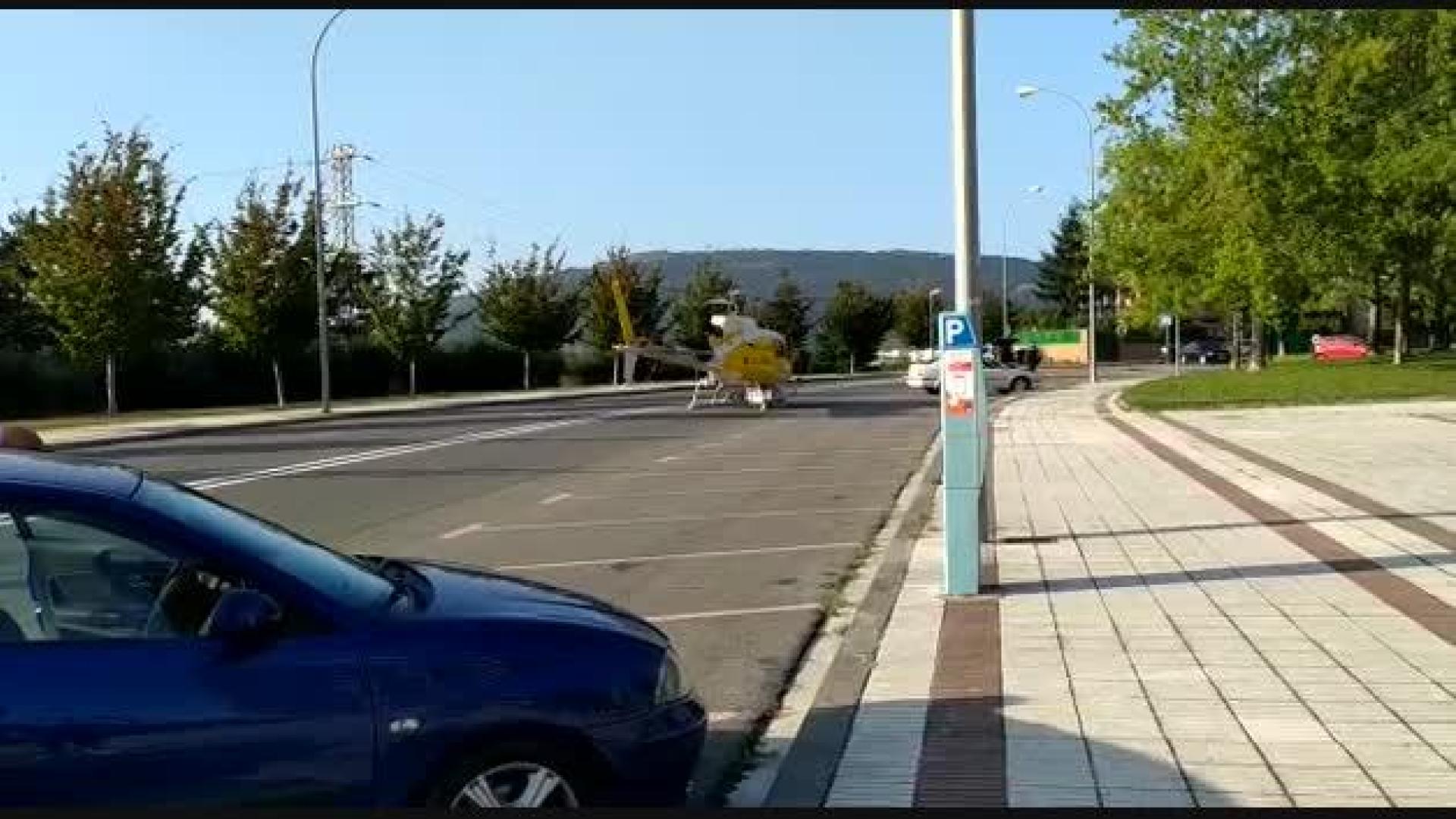 El helicóptero, en el lugar del suceso