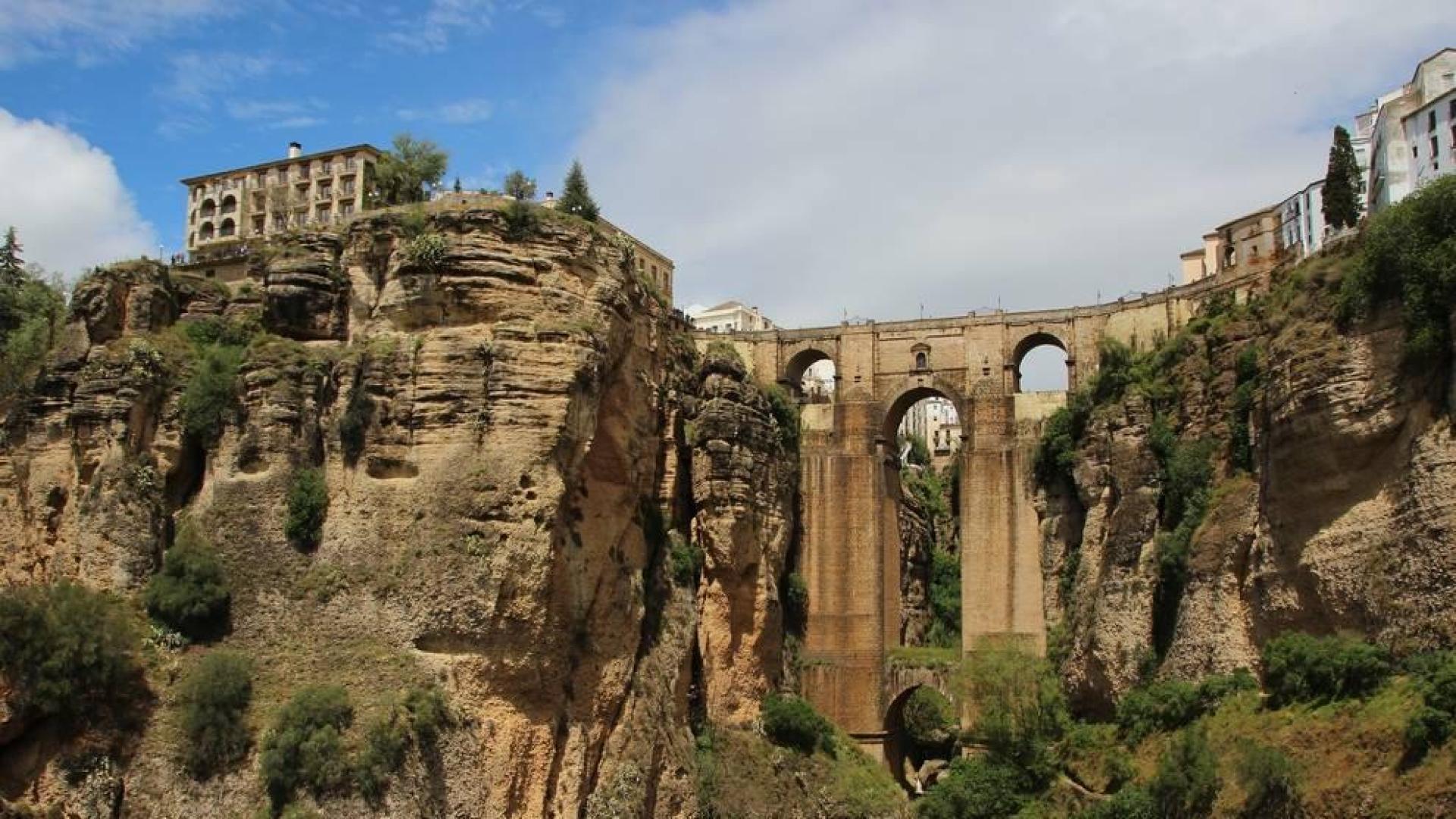 Vista general del Puente Nuevo de Ronda, en Málaga