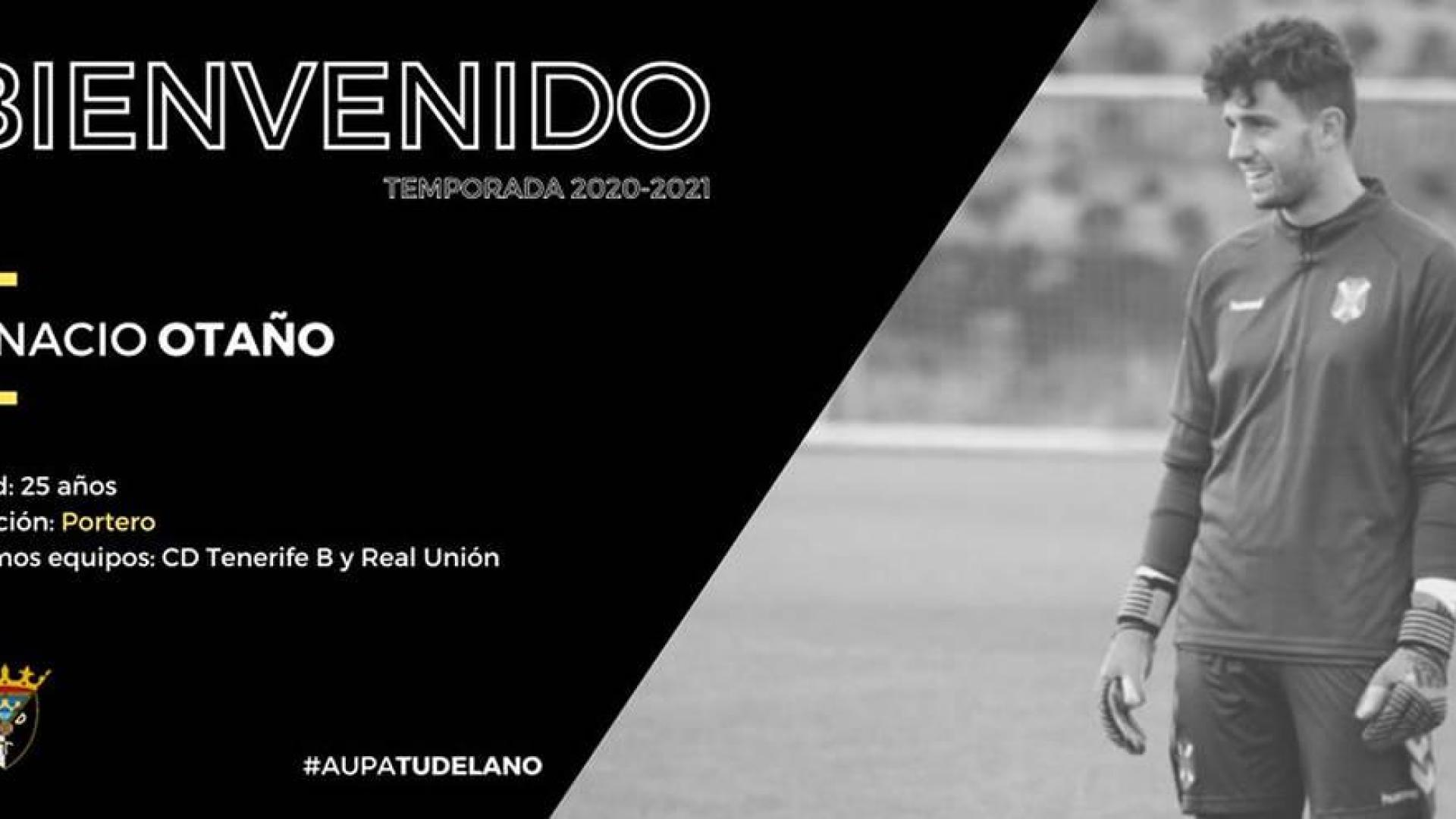 El meta Otaño del Tenerife jugará cedido en el Tudelano