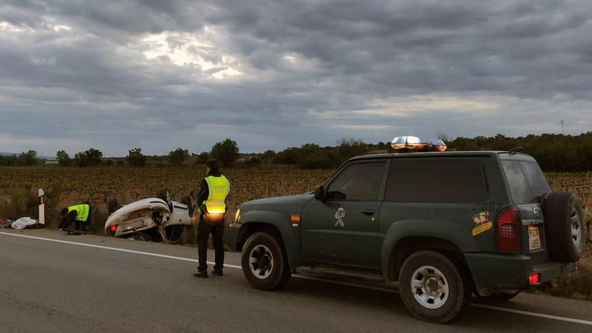 La Guardia Civil atiende una salida de vía sin heridos en Corella