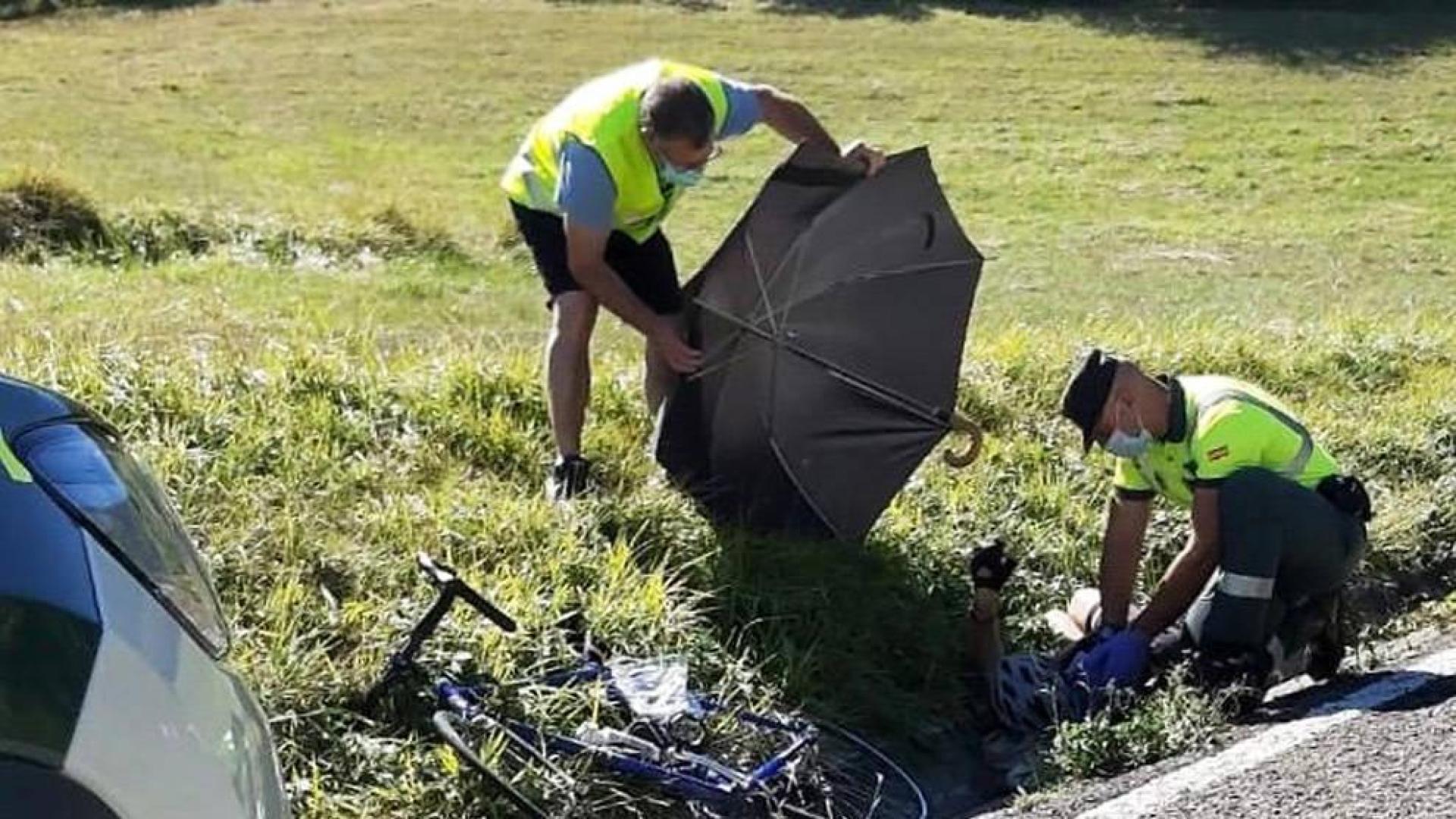 Un ciclista accidentado en la NA-178