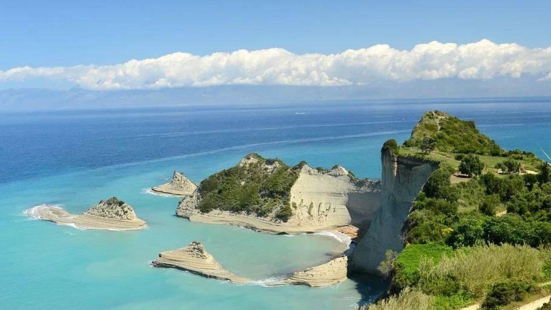 Vista panorámica de la isla de Corfú, en Grecia