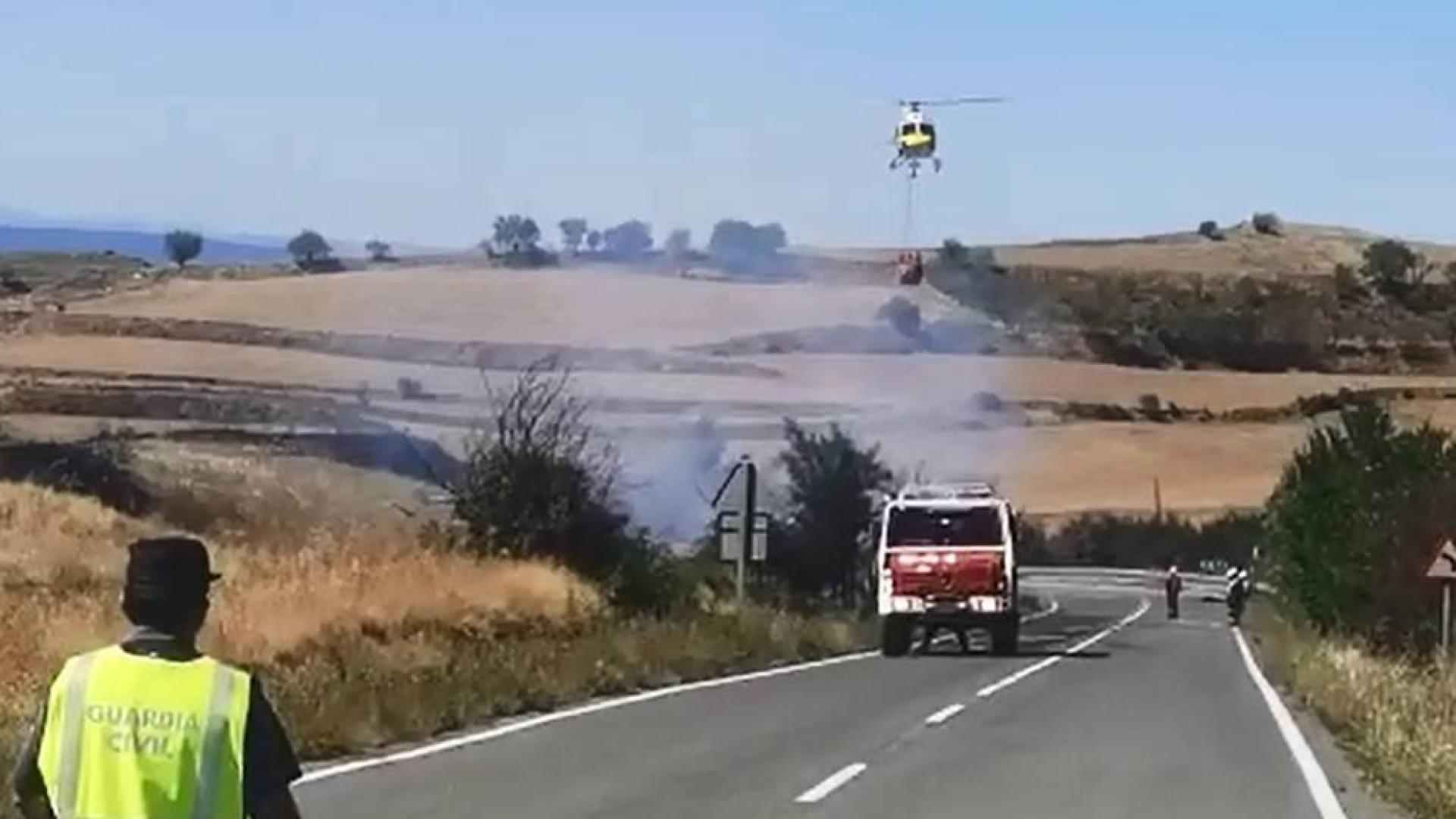 Un pequeño incendio calcina una hectárea en las proximidades de Viana