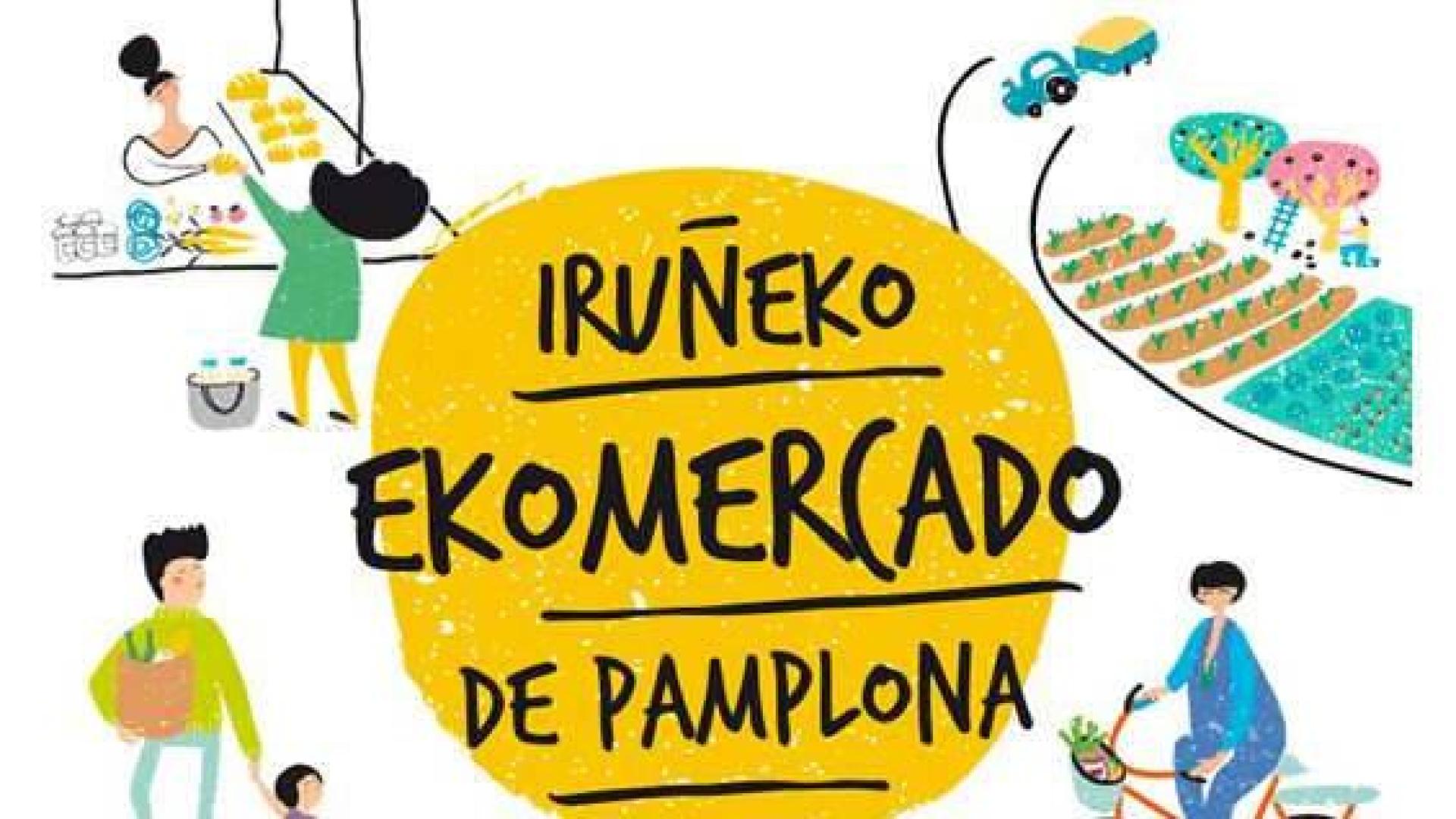 Cartel del EKOmercado de Pamplona.