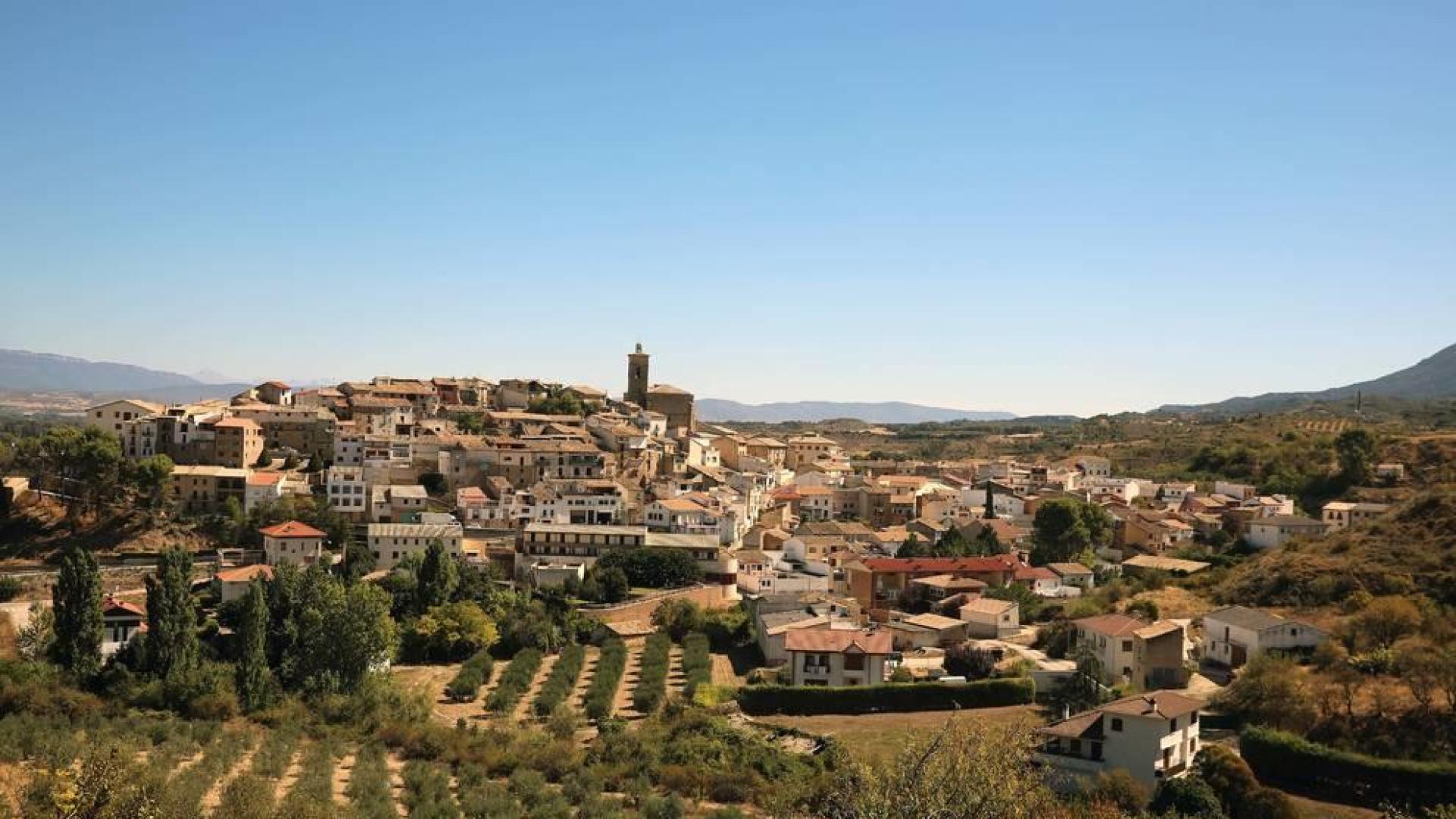 Panorámica obtenida este martes del núcleo urbano de Cáseda.