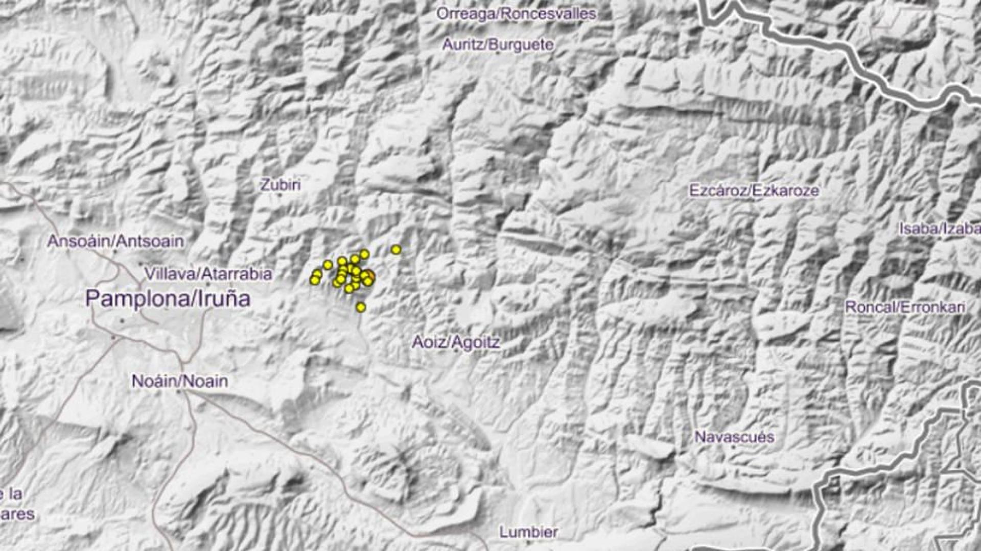 Diez pequeños temblores en Lizoáin, Egüés y Arce