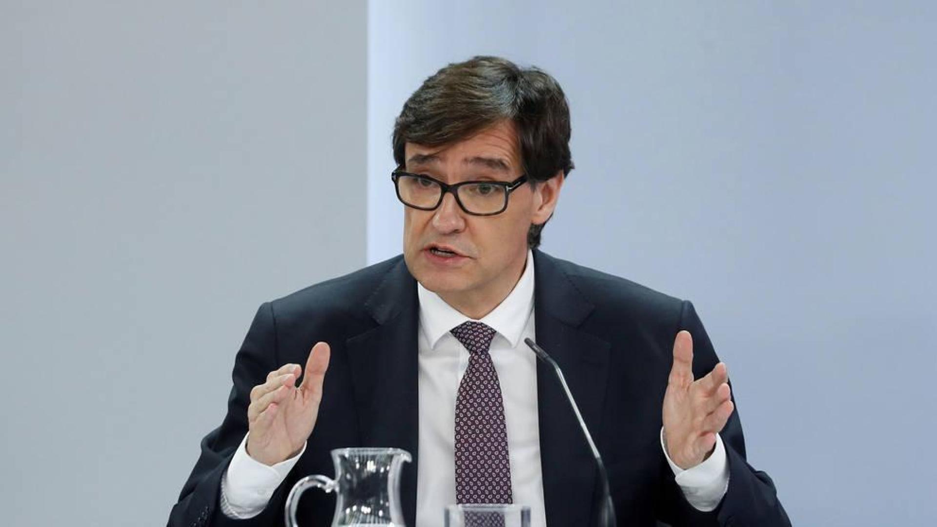 Salvador Illa, en una rueda de prensa.