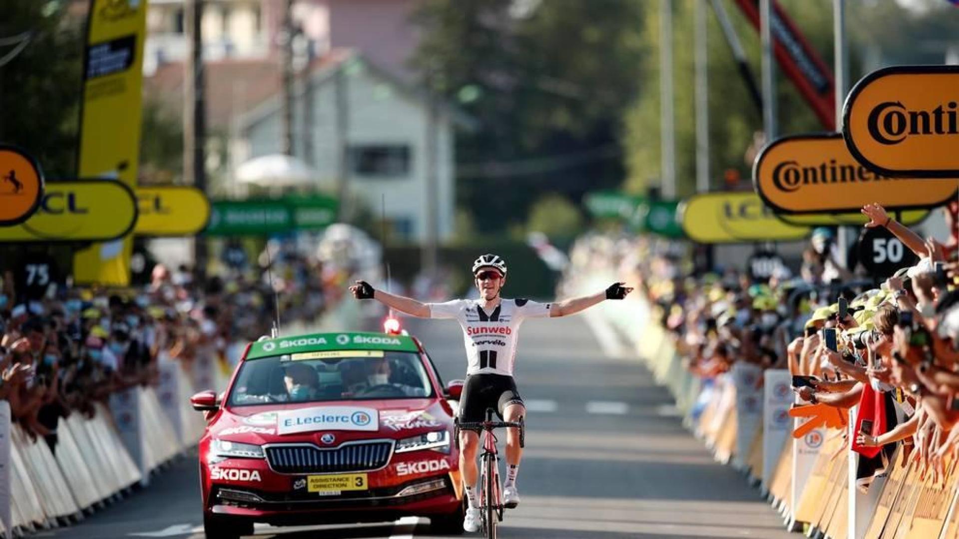 Søren Kragh Andersen hace doblete y Roglic de amarillo espera la crono