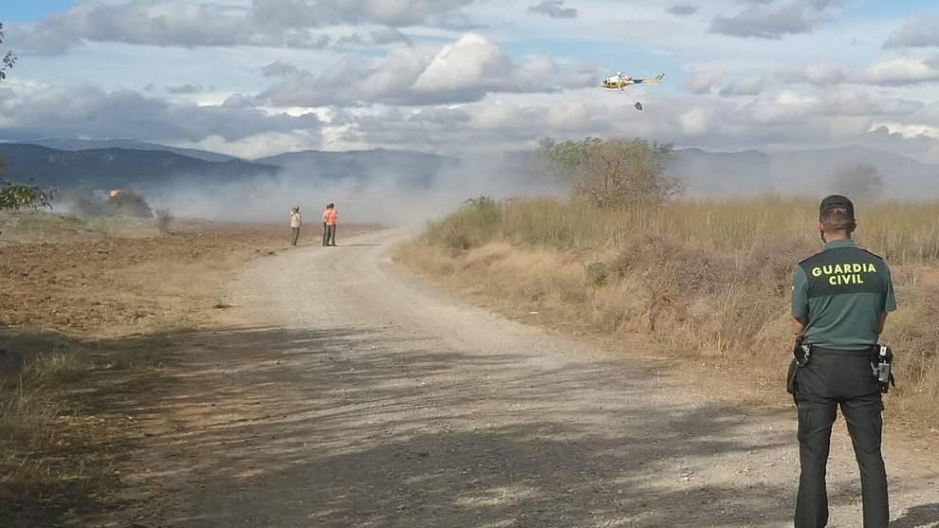 Imagen del incendio que ha afectado a una escombrera de Lumbier.