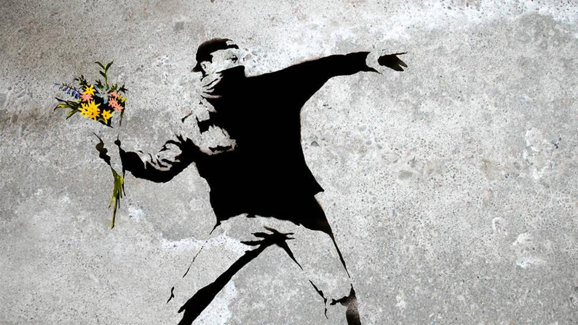 Imagen de la obra de Banksy 'Flower Thrower'