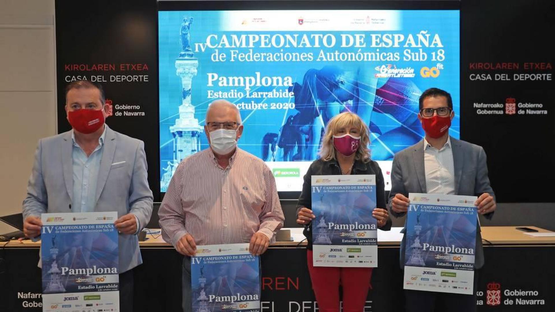 Jaime Samaniego (FNAF), Miguel Pozueta (IND), María Caballero (Ayuntamiento)) y Rodrígo Domínguez (FNAF), en la presentación.