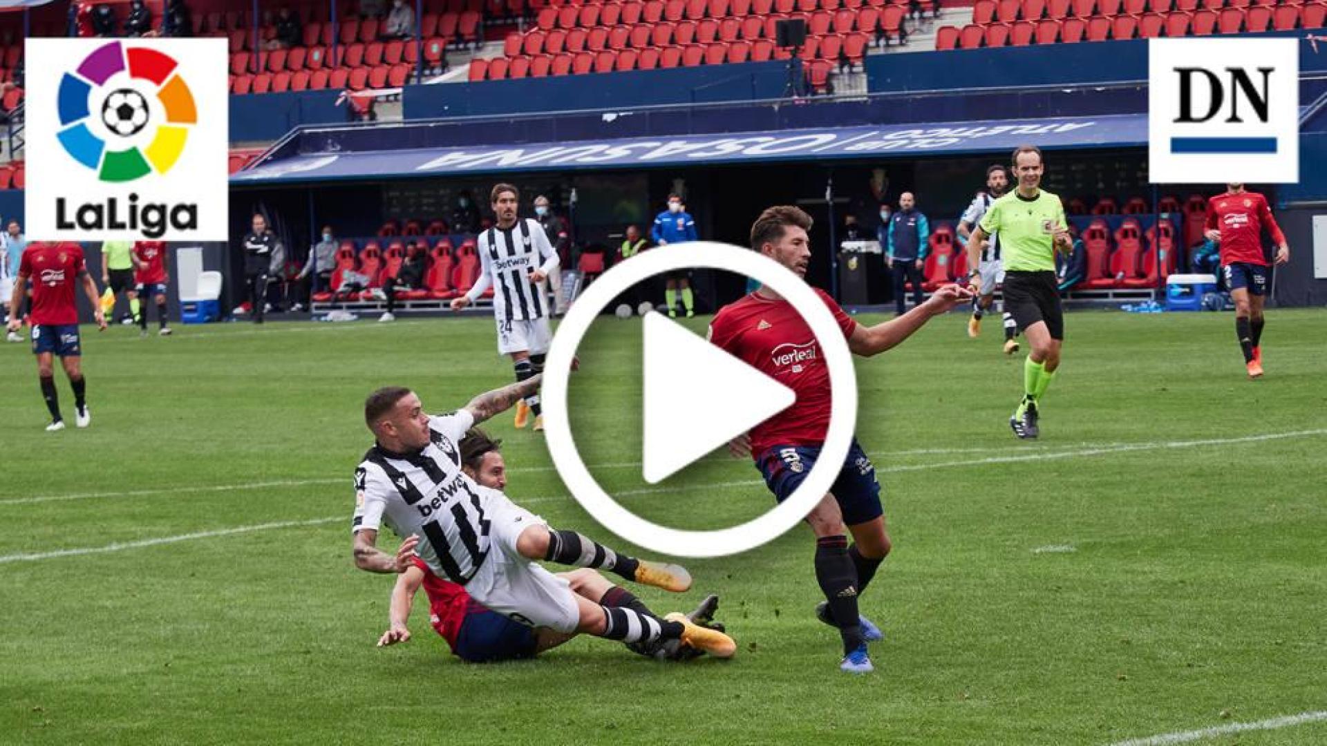 Resumen del Osasuna-Levante: gol de Roger (1-2)
