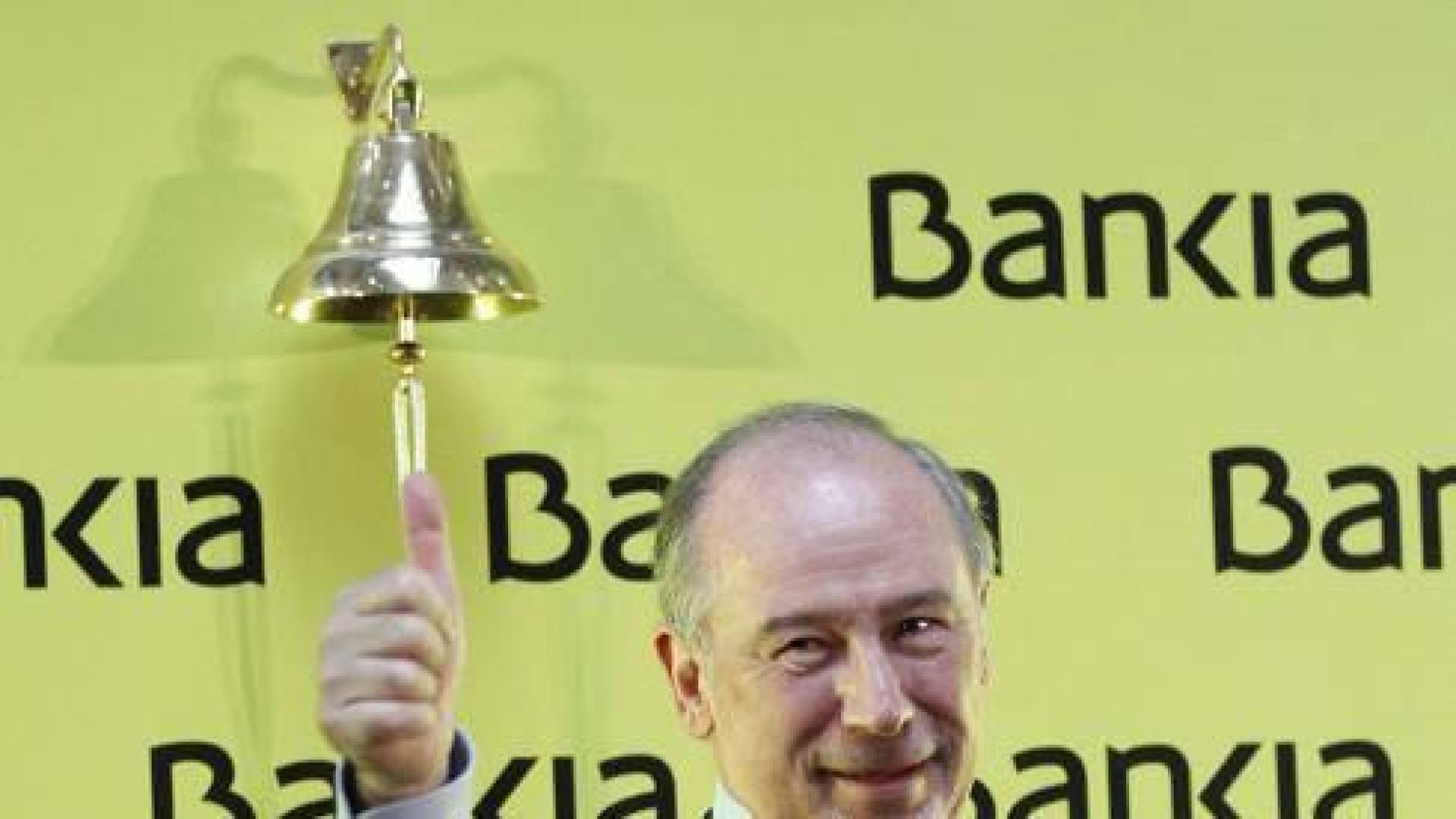 El expresidente de Bankia, Rodrigo Rato, durante la salida a Bolsa de la entidad.
