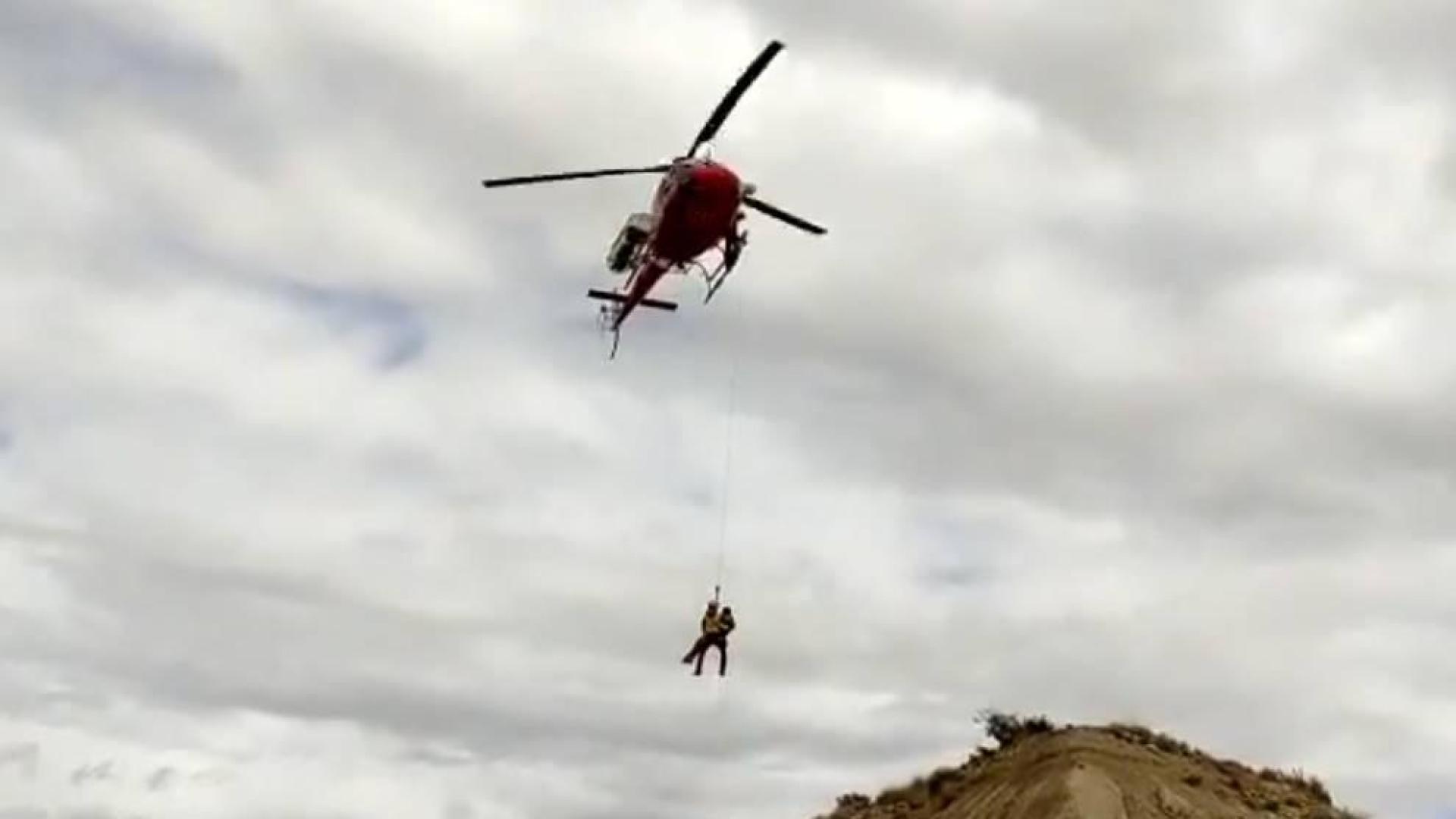 Rescatada en helicóptero una mujer accidentada en el Cabezo Marijuán