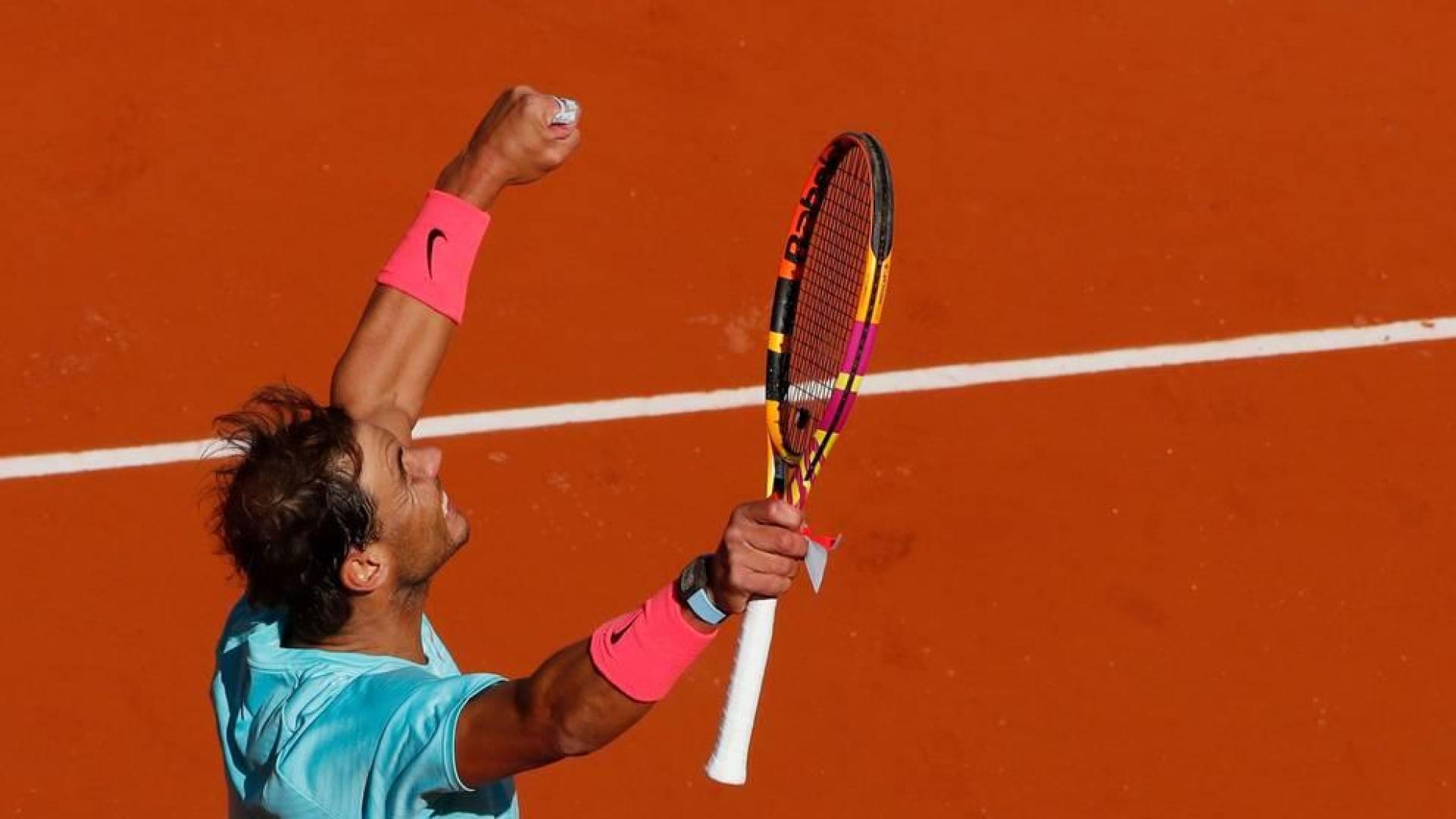 Rafa Nadal celebra un punto ante Korda.