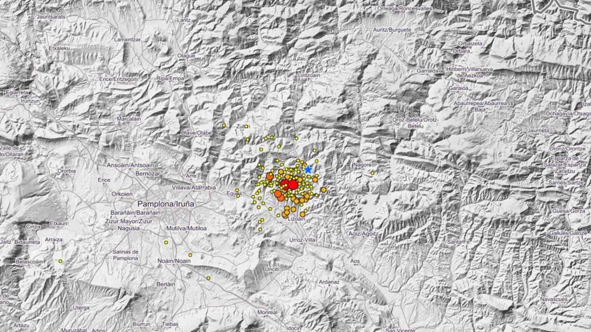 Tres nuevos temblores durante esta madrugada en Navarra, uno de 2,5 grados