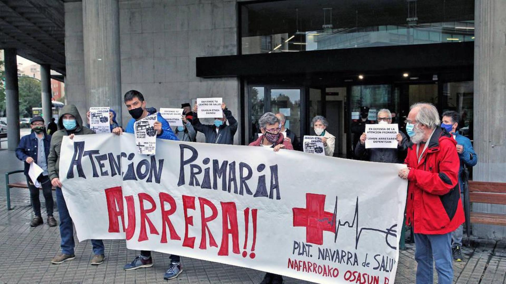 Reivindicación del miércoles ante el Servicio Navarro de Salud.