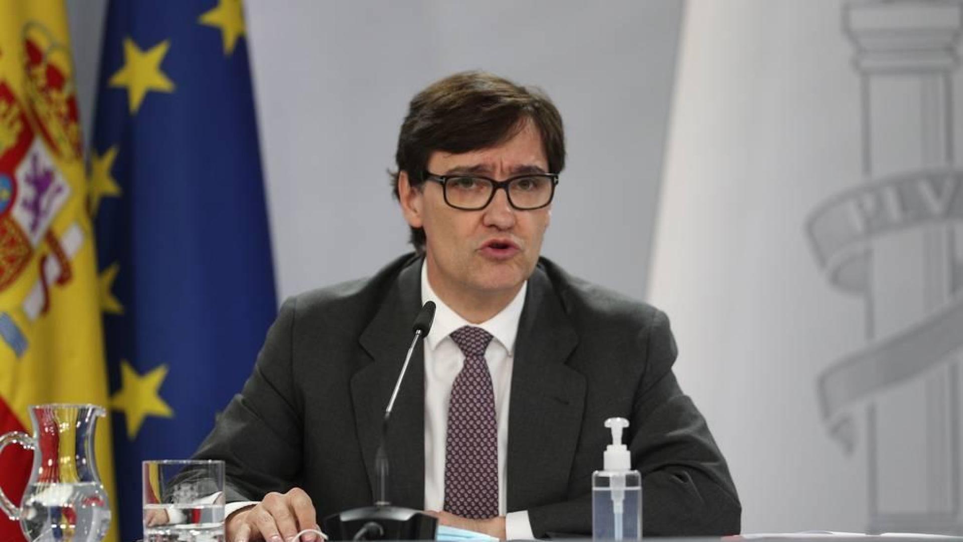 El ministro Illa, durante la rueda de prensa.