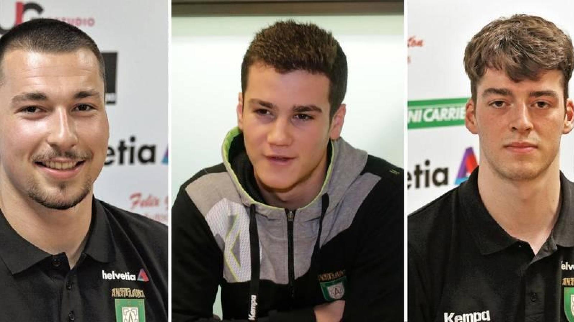 García, Izquierdo y Cancio, con la selección nacional júnior