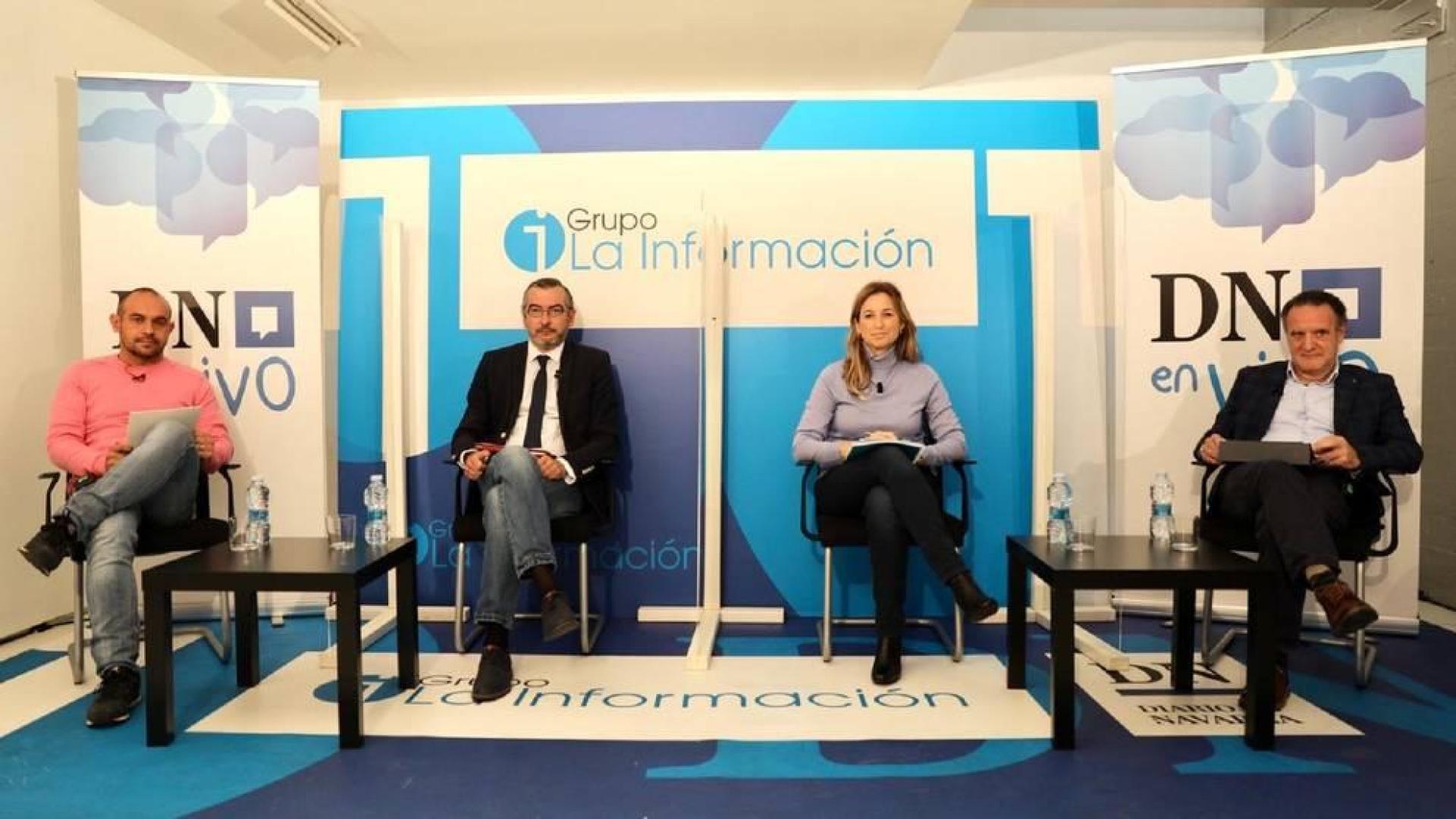 Jesús Rodríguez, Sergio Gómez, Yolanda Erro y Tomás Rodríguez, durante el foro DN En Vivo sobre educación.