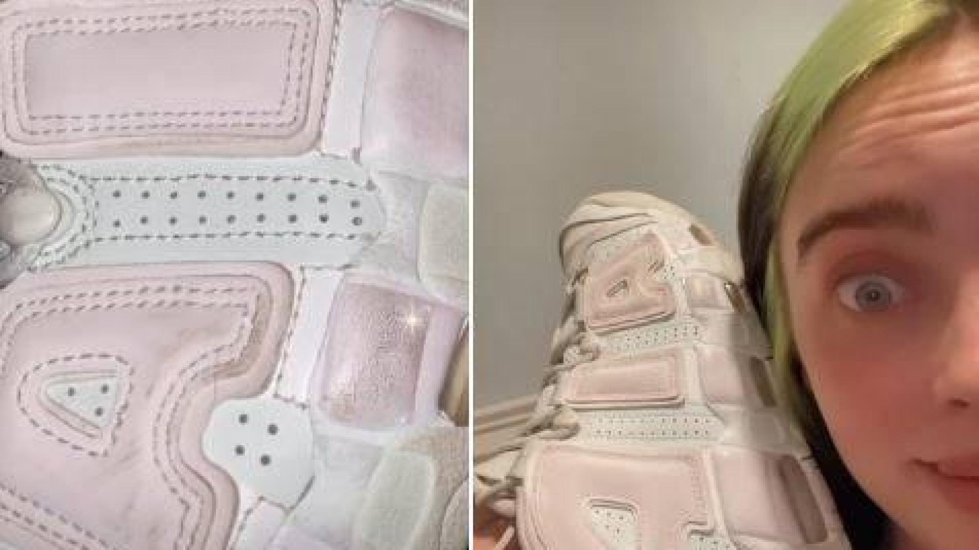 Imagen de las zapatillas que compartió en sus redes la cantante Billie Eilish