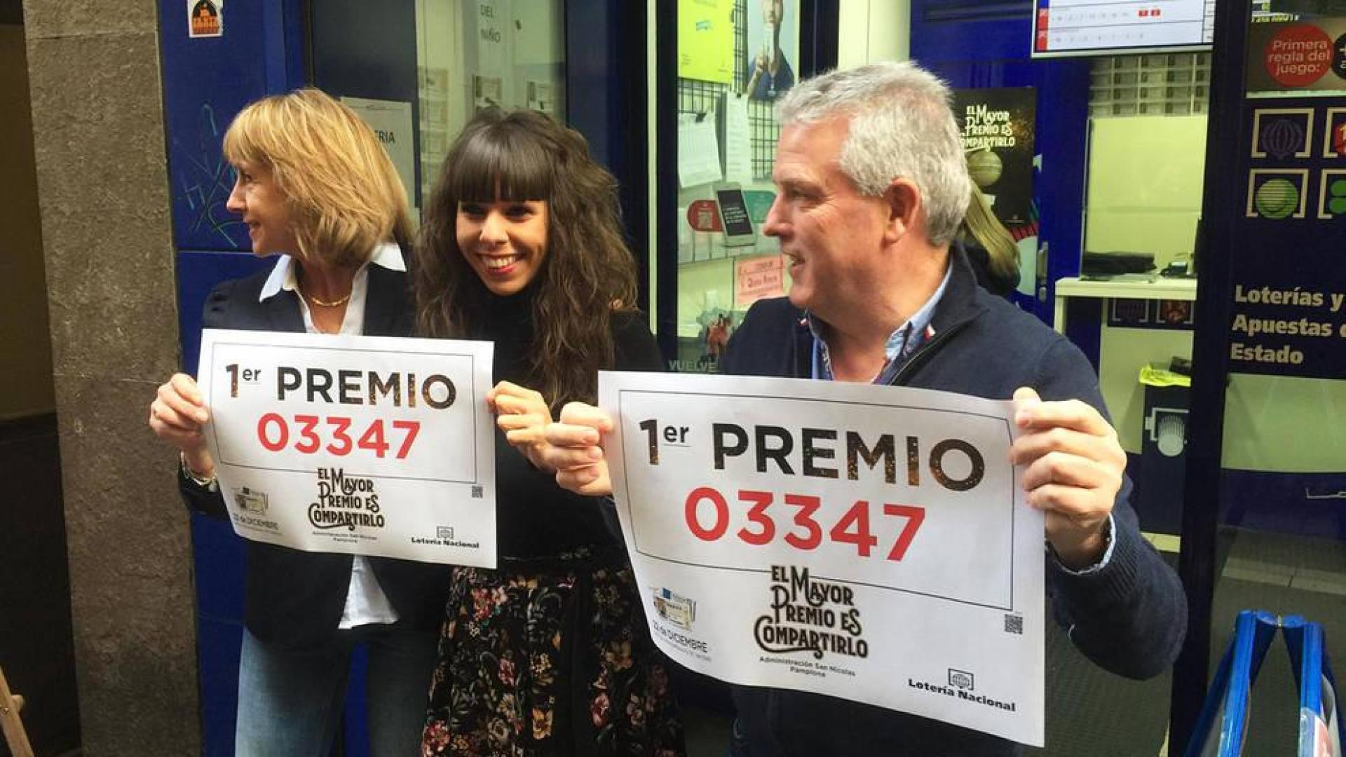 Fotos de Pamplona, Tudela y Fitero, donde ha dejado premios el sorteo de la Lotería de Navidad 2018 en Navarra.