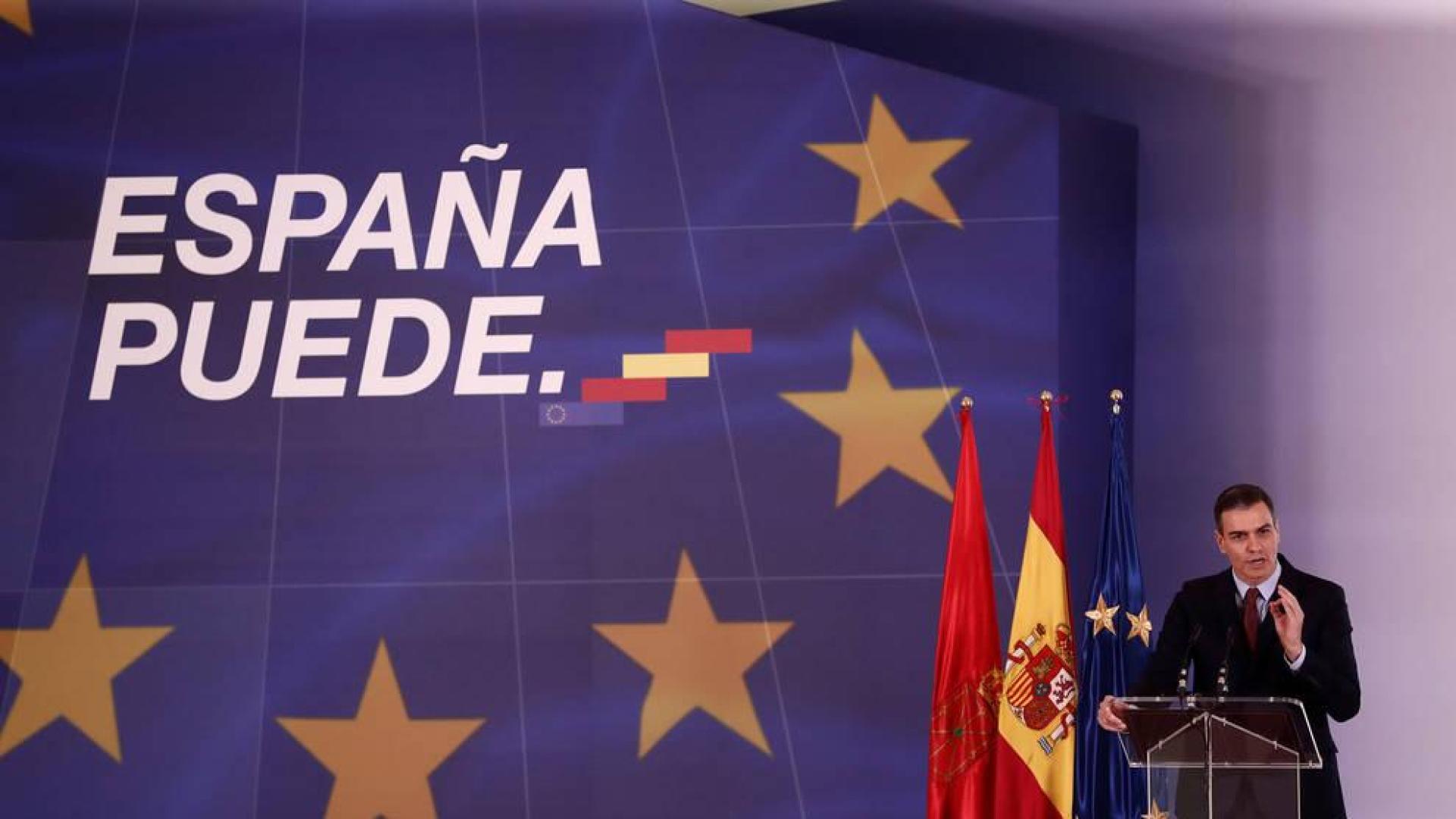 Pedro Sánchez, en la presentación en Pamplona del plan "España Puede".