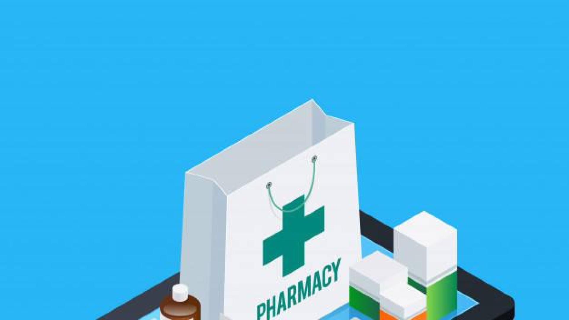 Imagen de una bolsa de farmacia y varios medicamentos