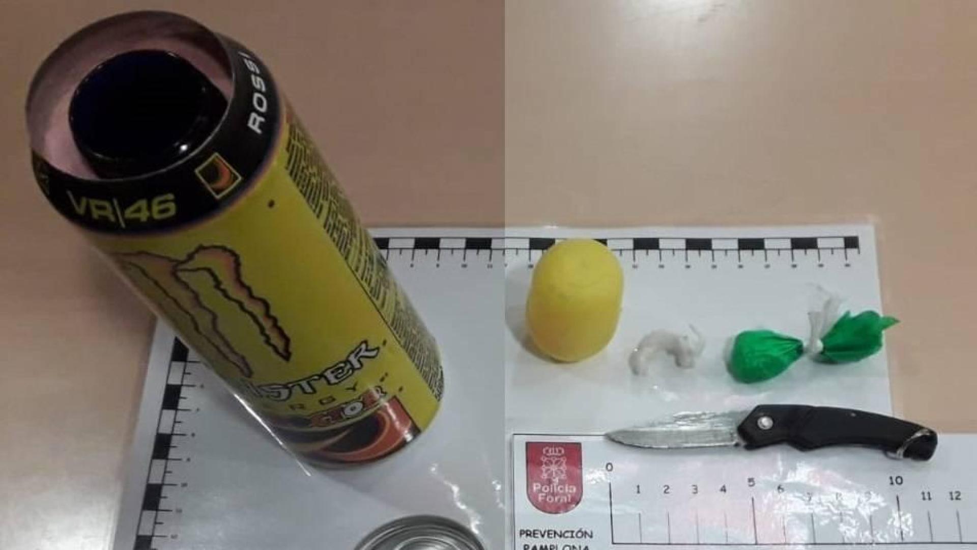 Denunciado un joven en Pamplona por llevar speed escondido en una lata