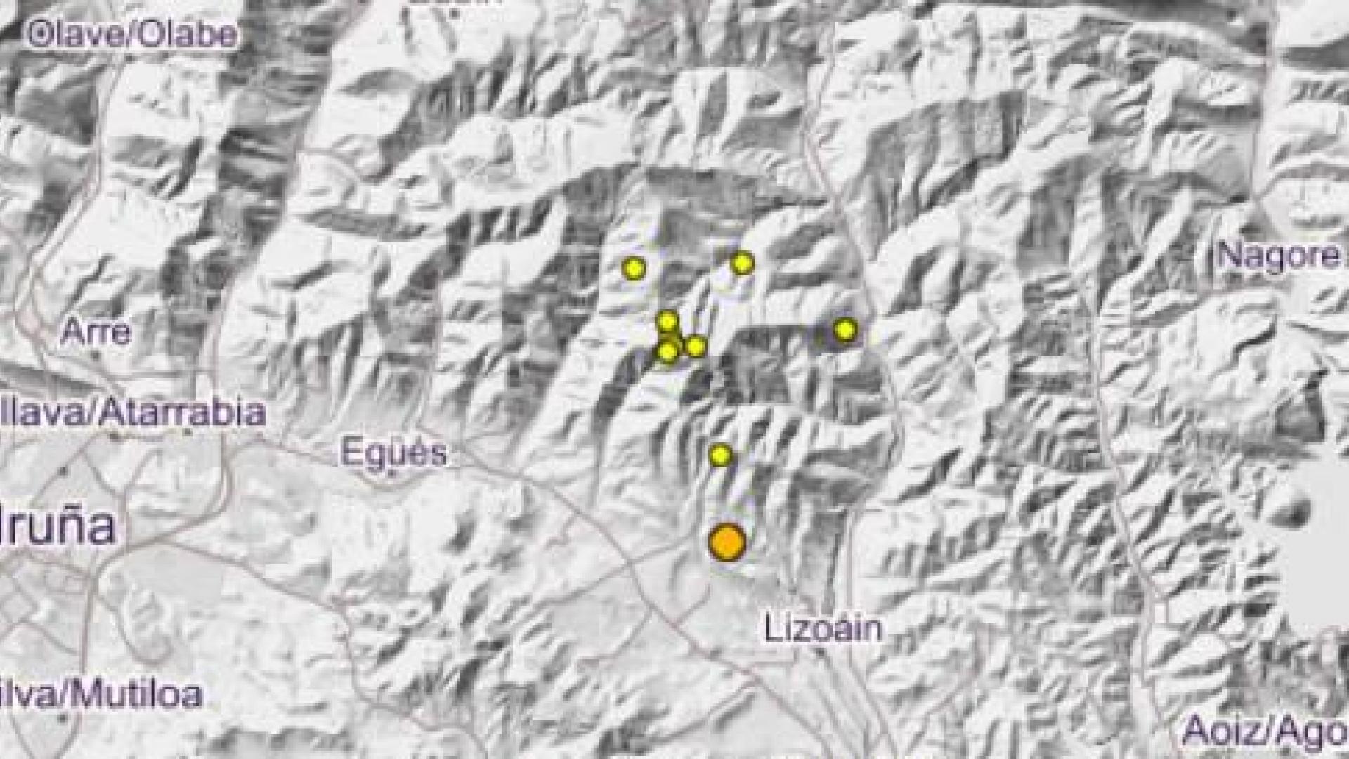 Tres pequeños temblores sacudieron la zona de Lizoáin este viernes por la tarde