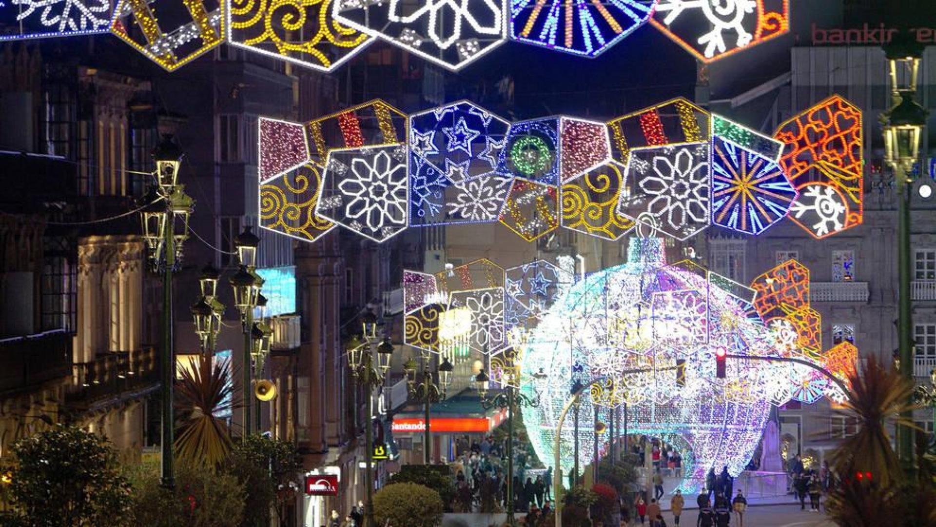 Encendido del alumbrado navideño en las calles de Vigo